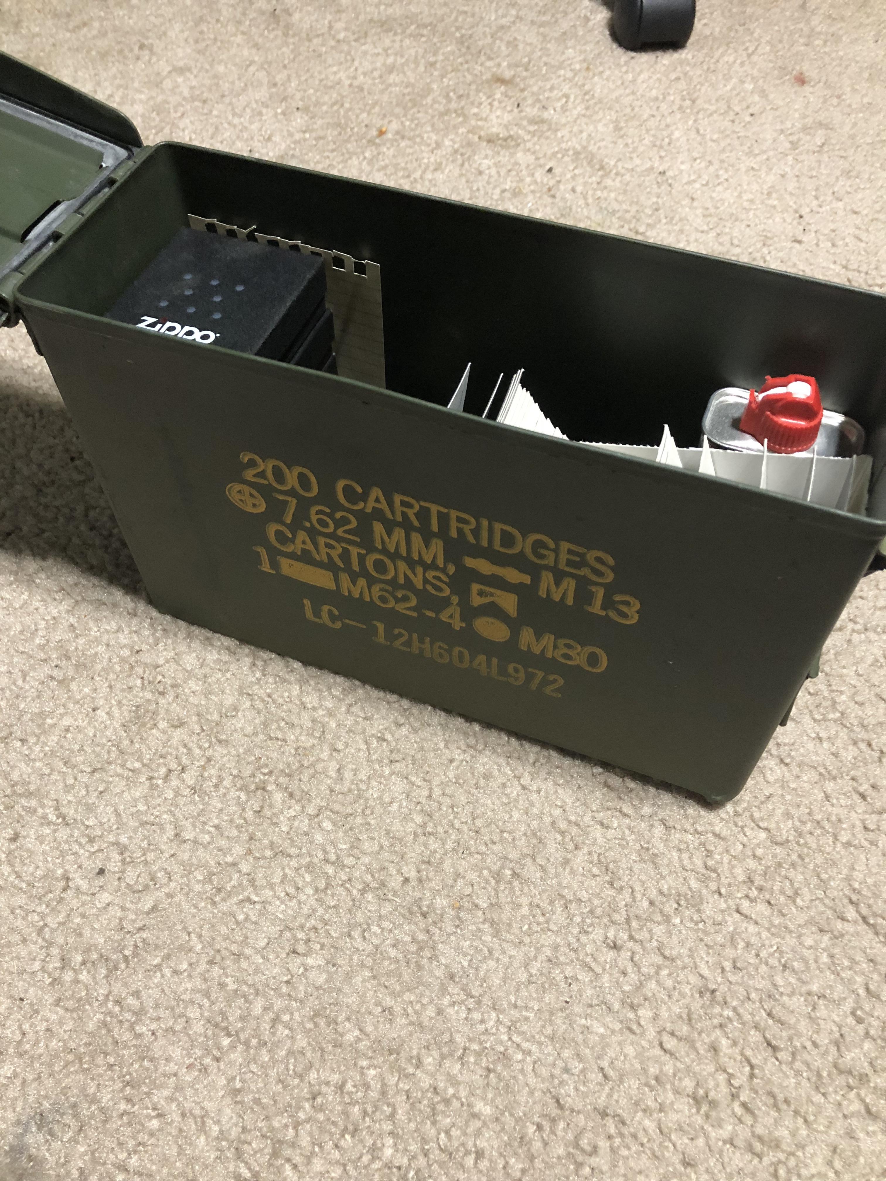 Pro Tip Zippo boxes fit perfectly into a 7.62 ammo can r/Zippo