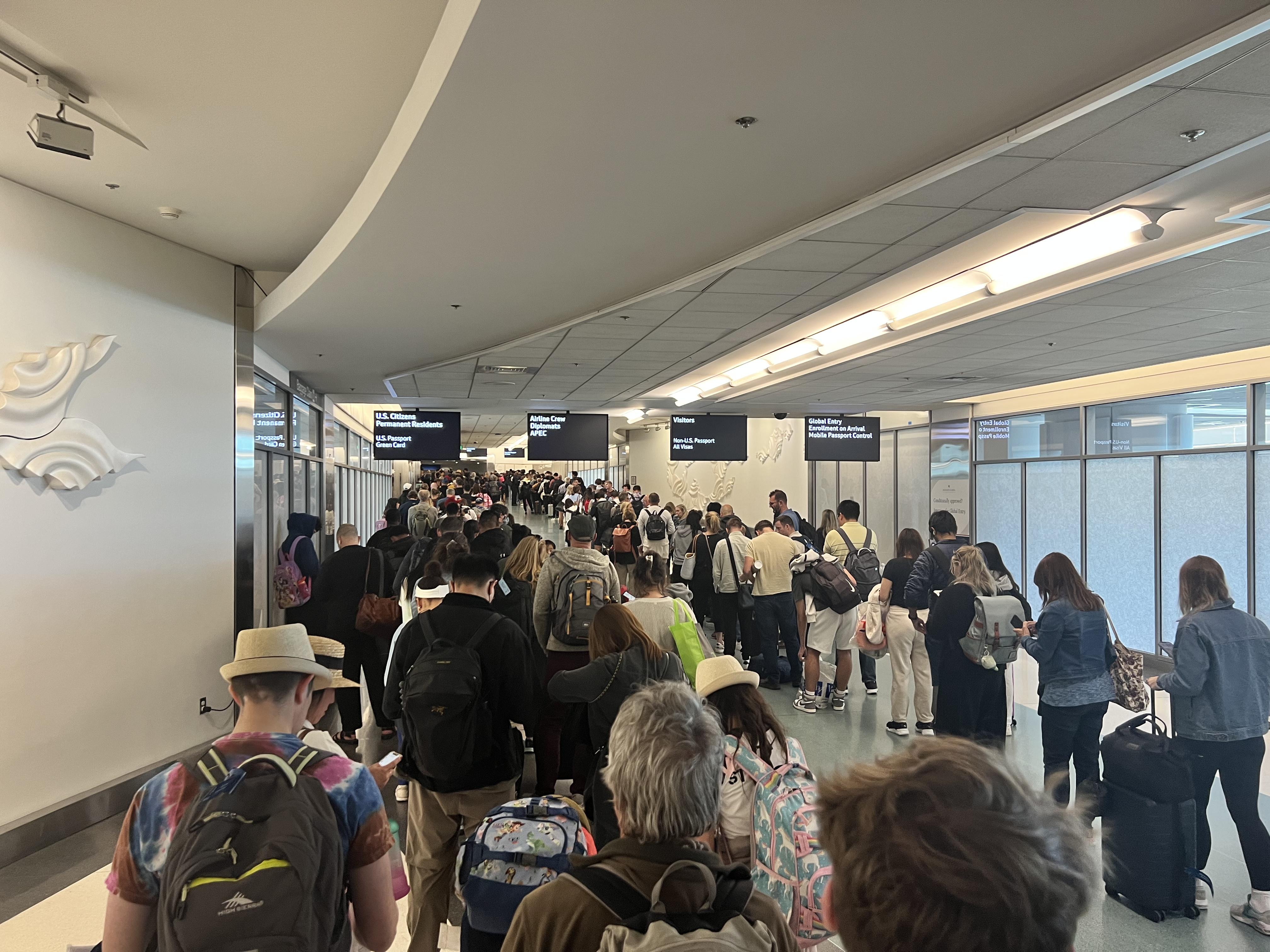 90+ minute wait to get through US customs yesterday at SFO traveling