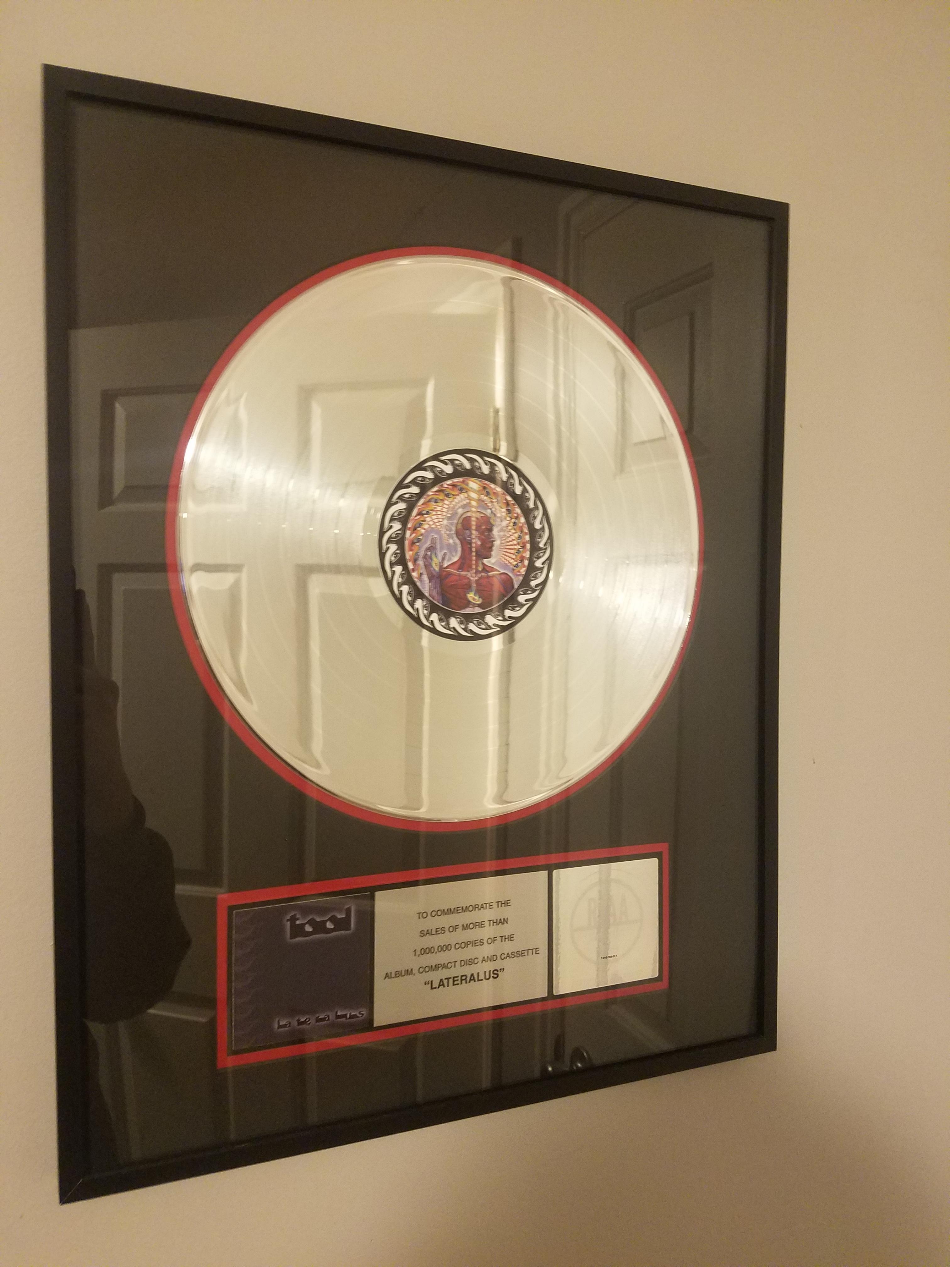 One of my best purchases ever. Lateralus RIAA Platinum Certification