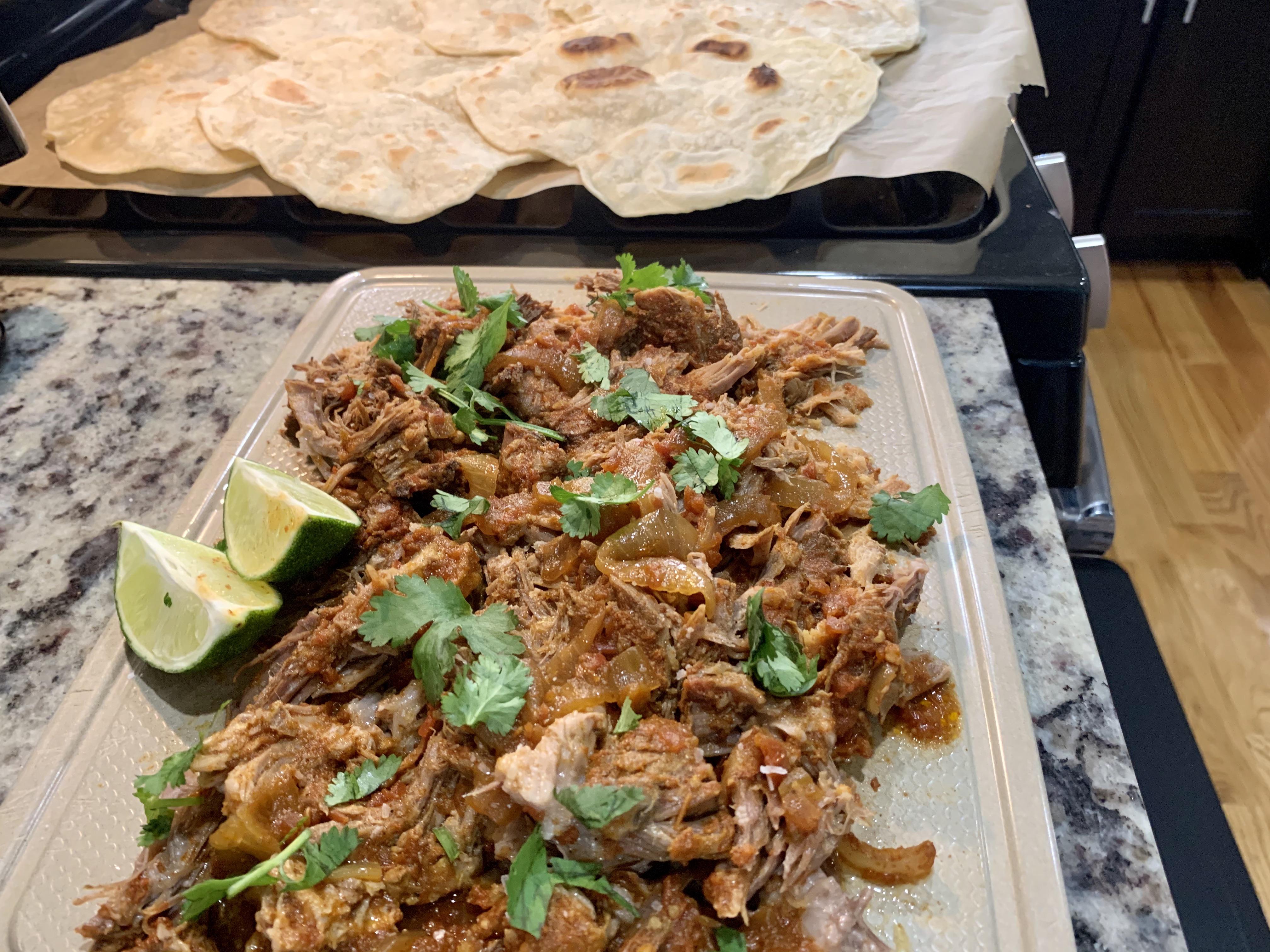 Pork shoulder tacos with homemade tortillas r/tonightsdinner