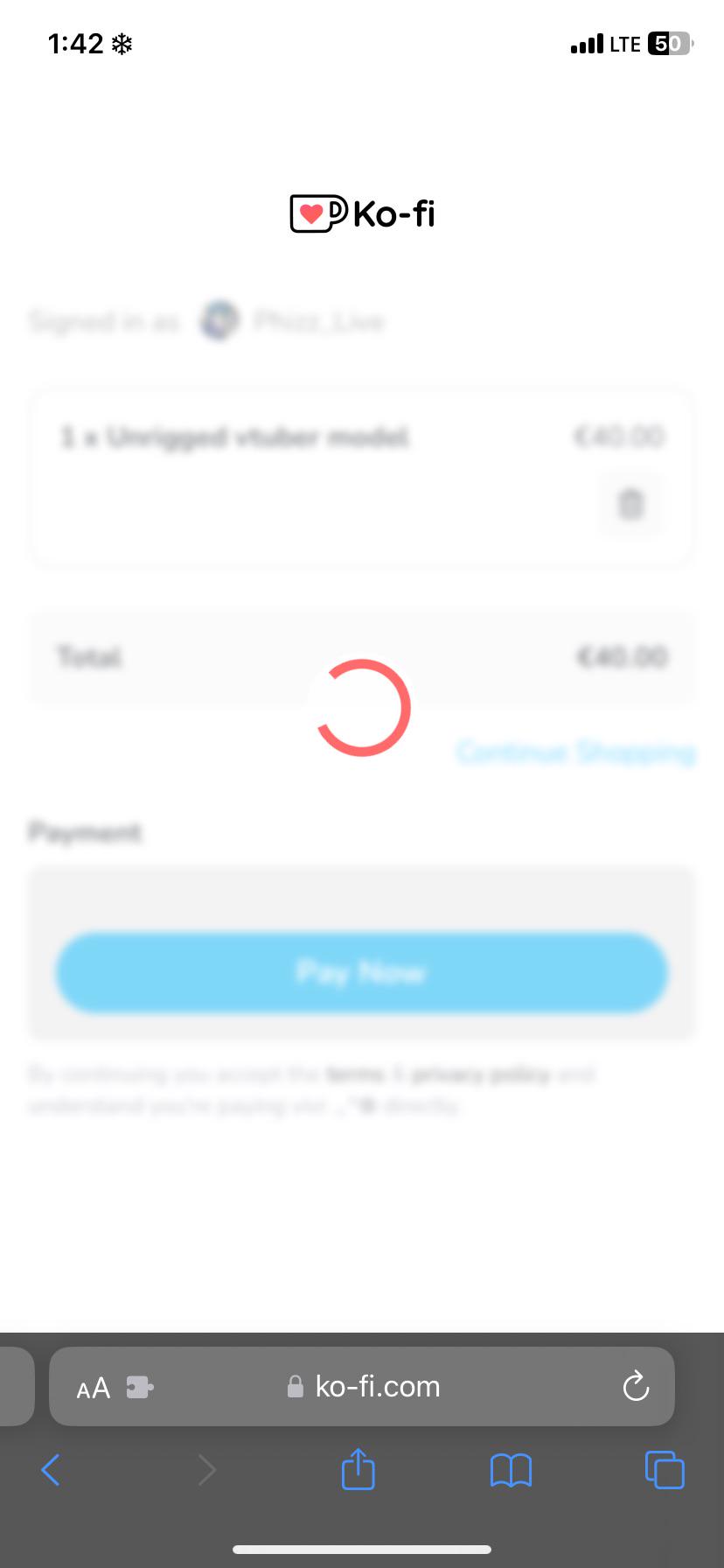 Kofi not letting me pay (just loading) r/Kofi