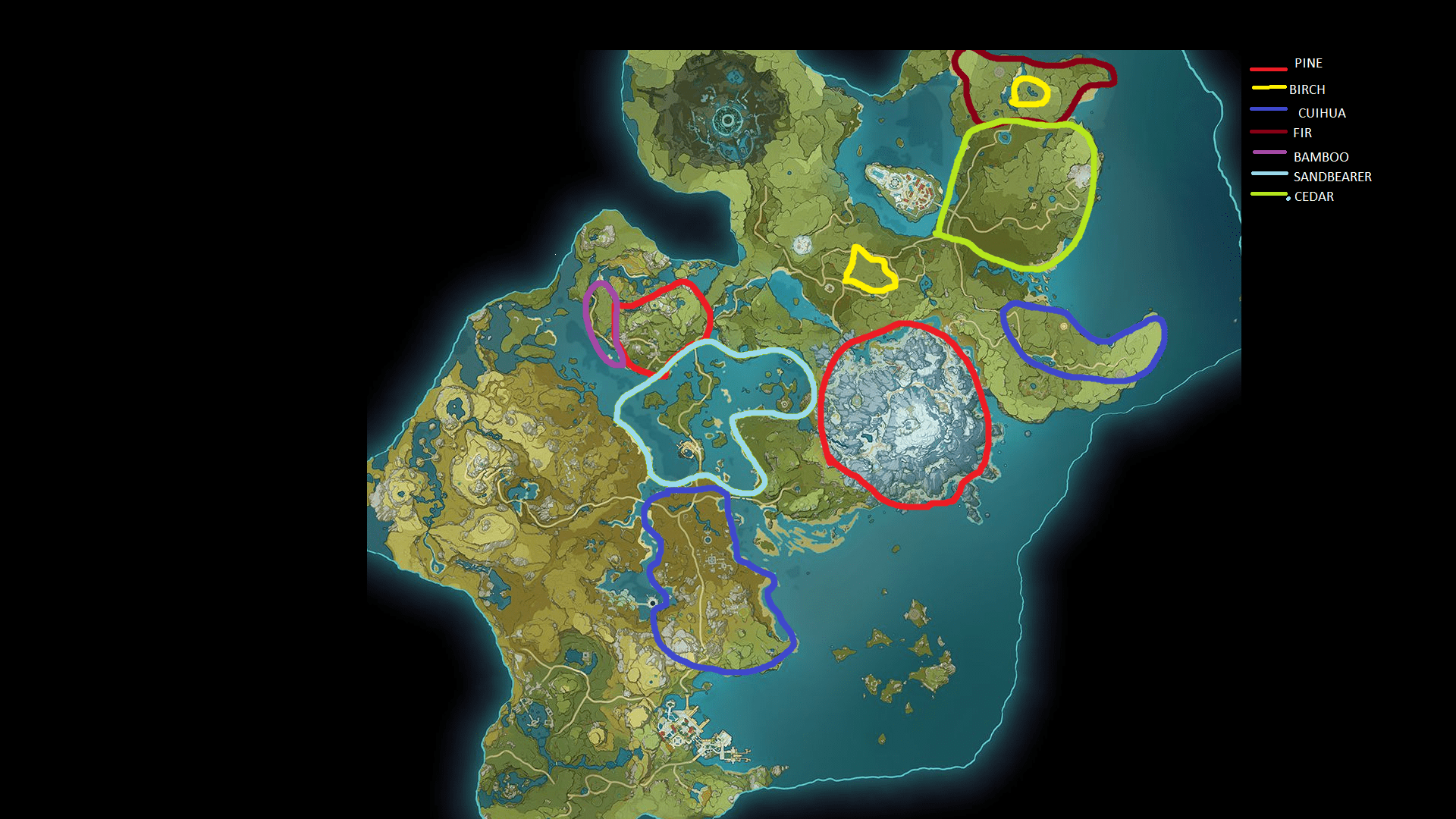 I couldnt find a map for all wood locations so I made one! D u