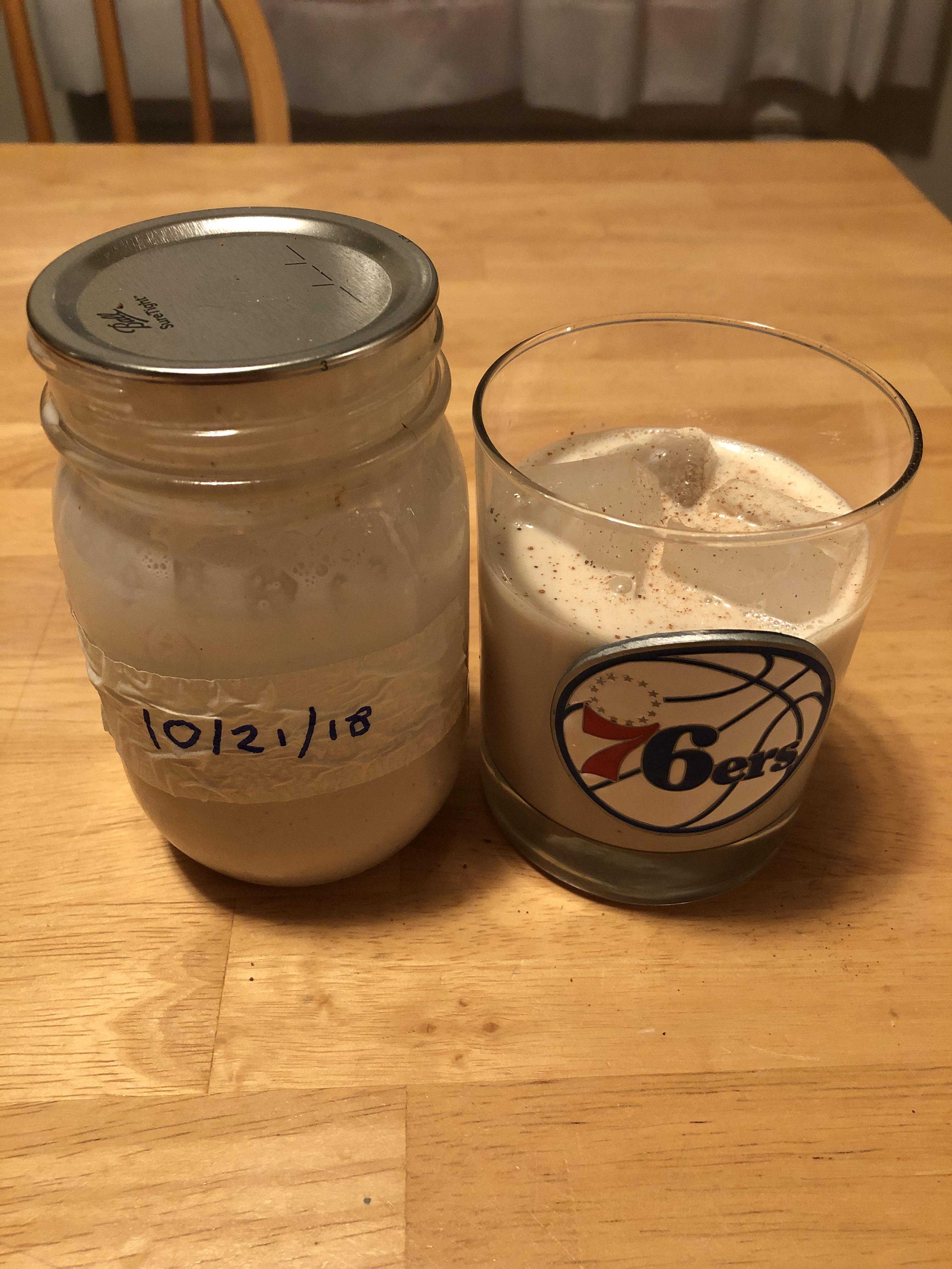 Enjoyed some 14 month old Alton Brown’s aged eggnog r/cocktails