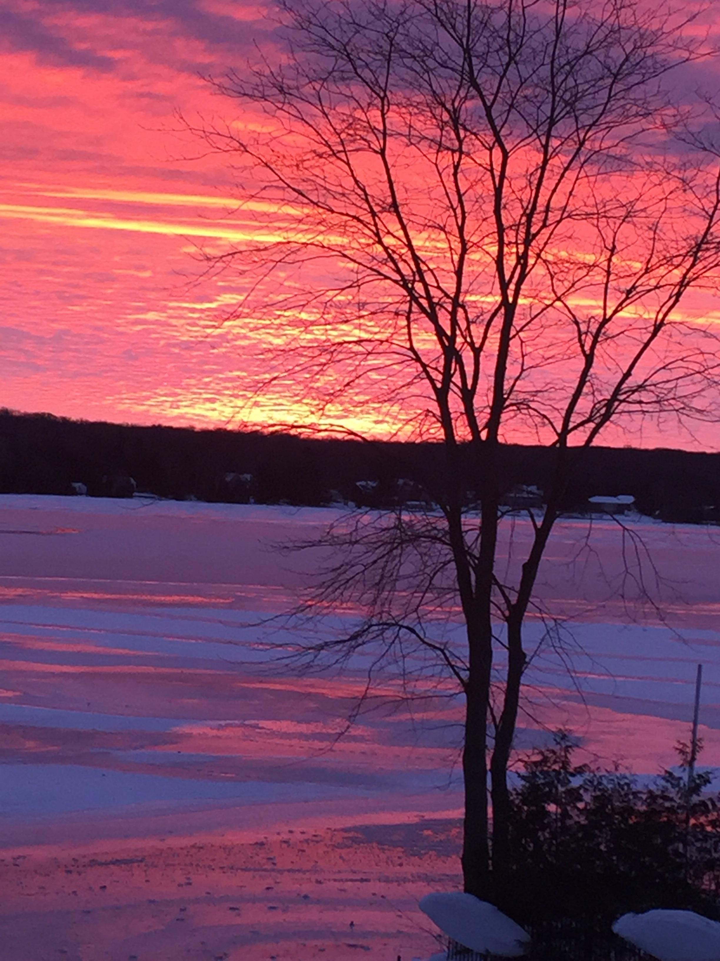 Sunrise over the lake this morning. r/ontario