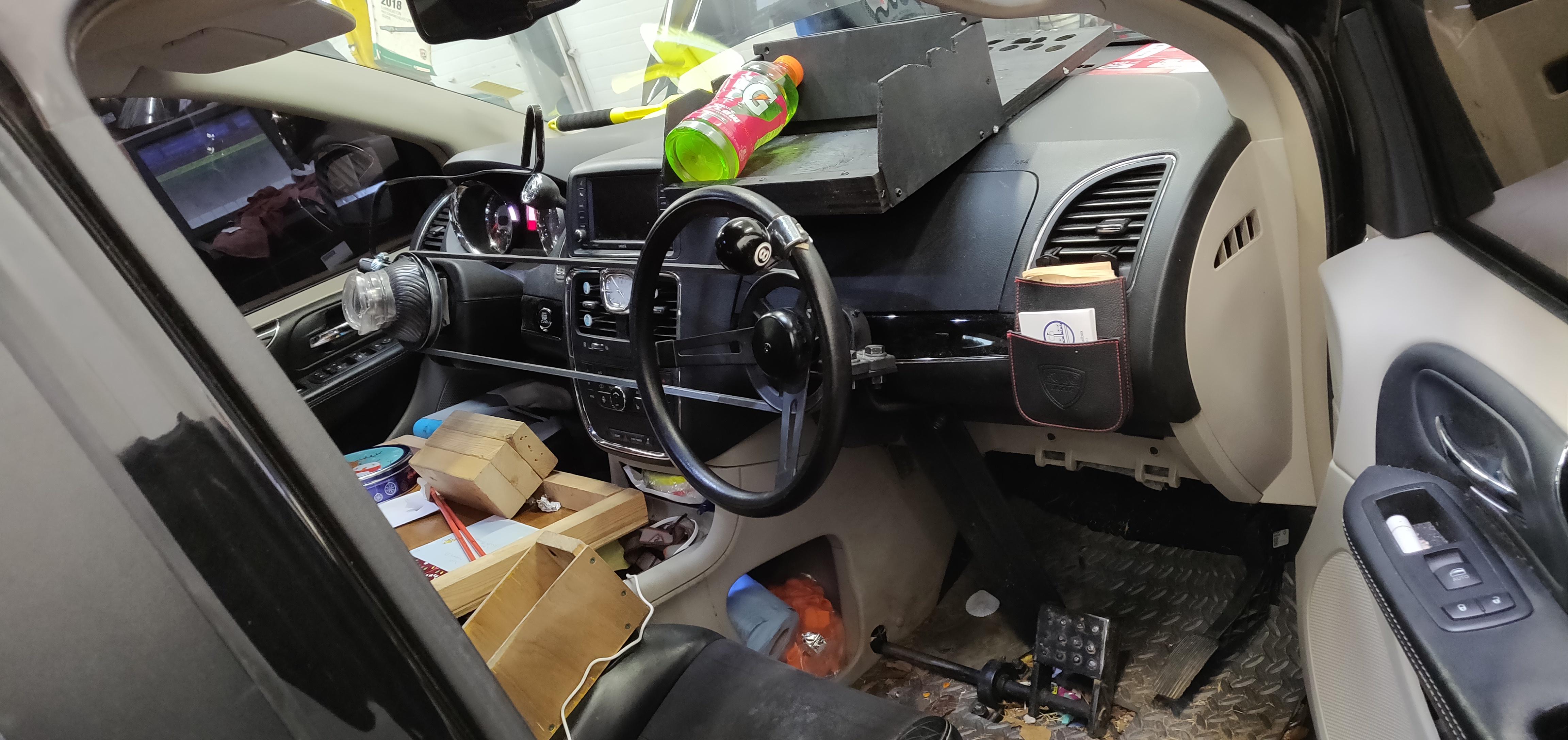 Right hand drive conversion on a town and country