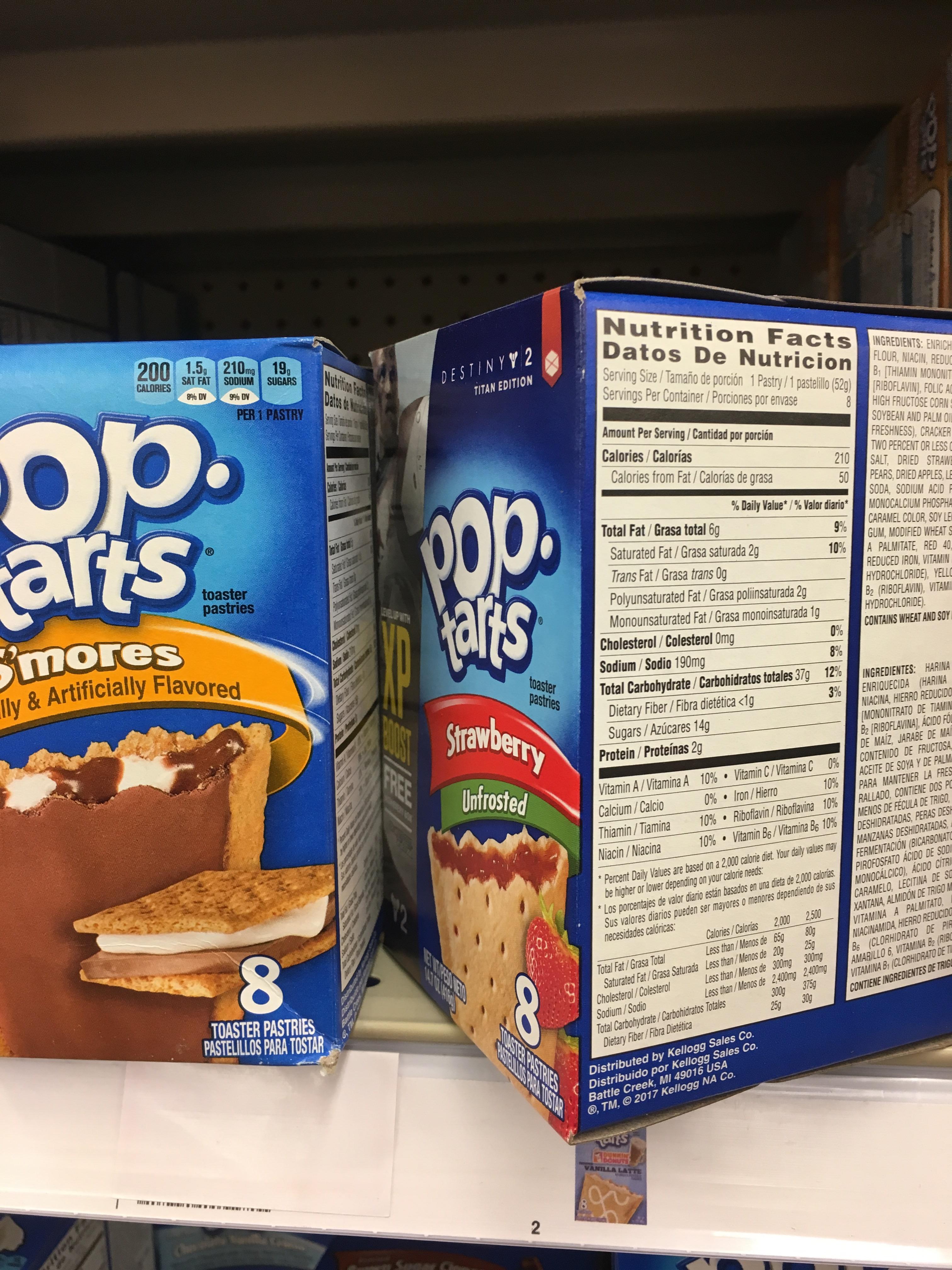 Pop Tart Ingredient Label