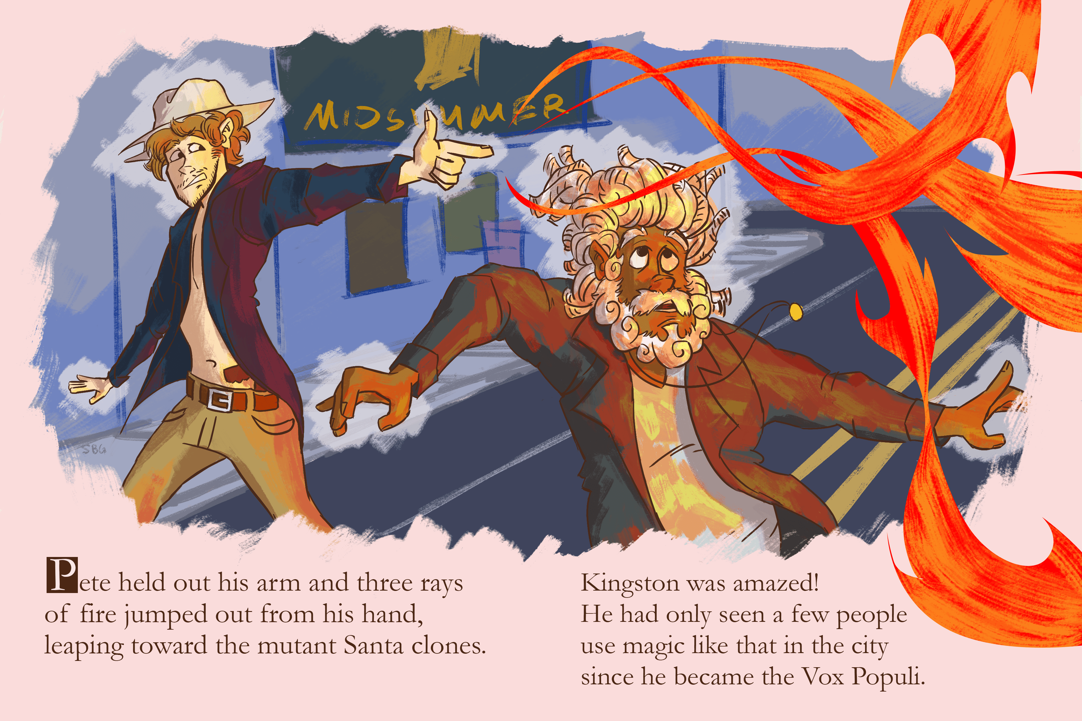 I adore The Unsleeping City, and drew a scene as a page from a children's book. Enjoy! Dimension20