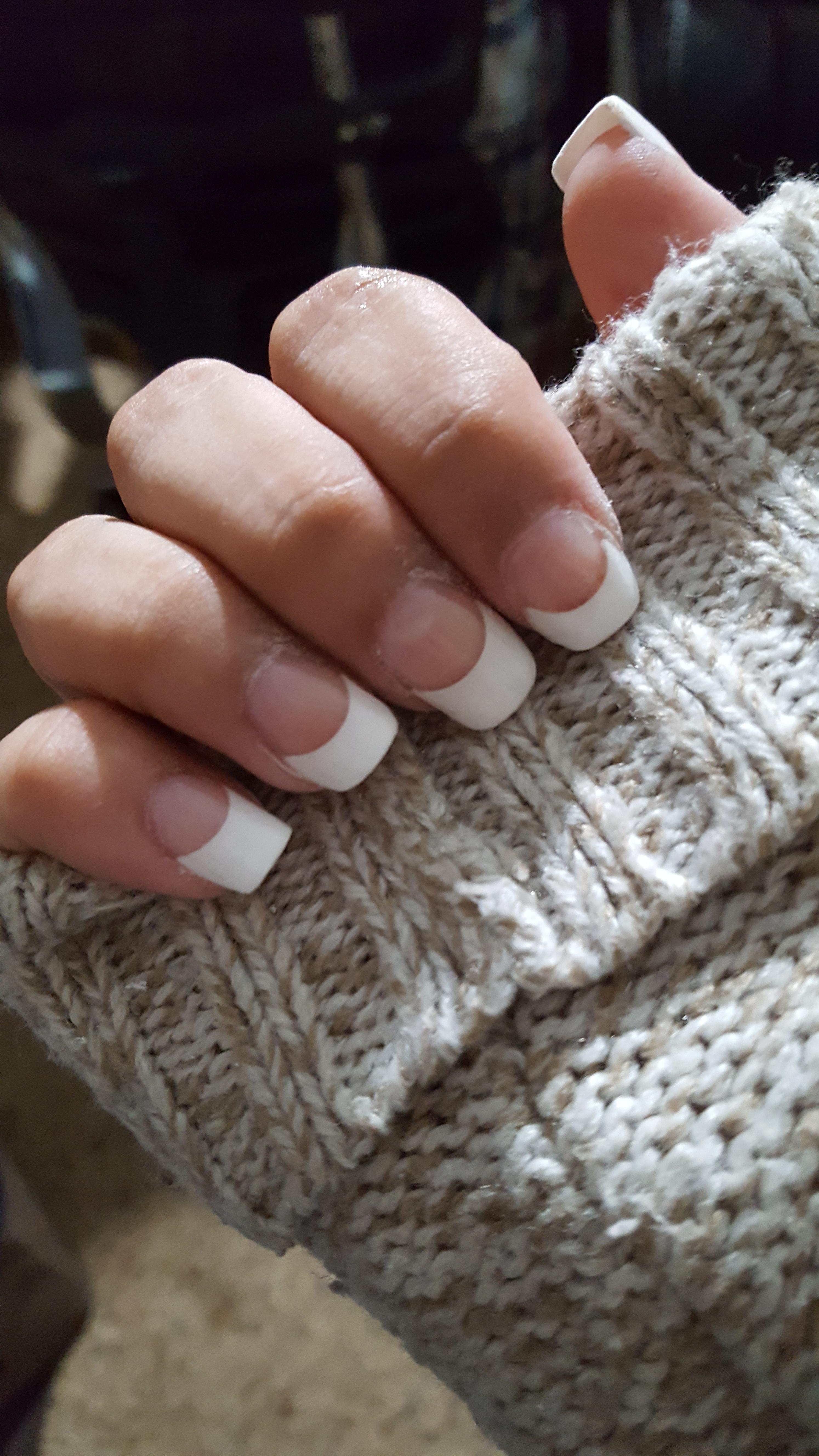 First time doing acrylic nails on myself...or anyone. Pretty happy with