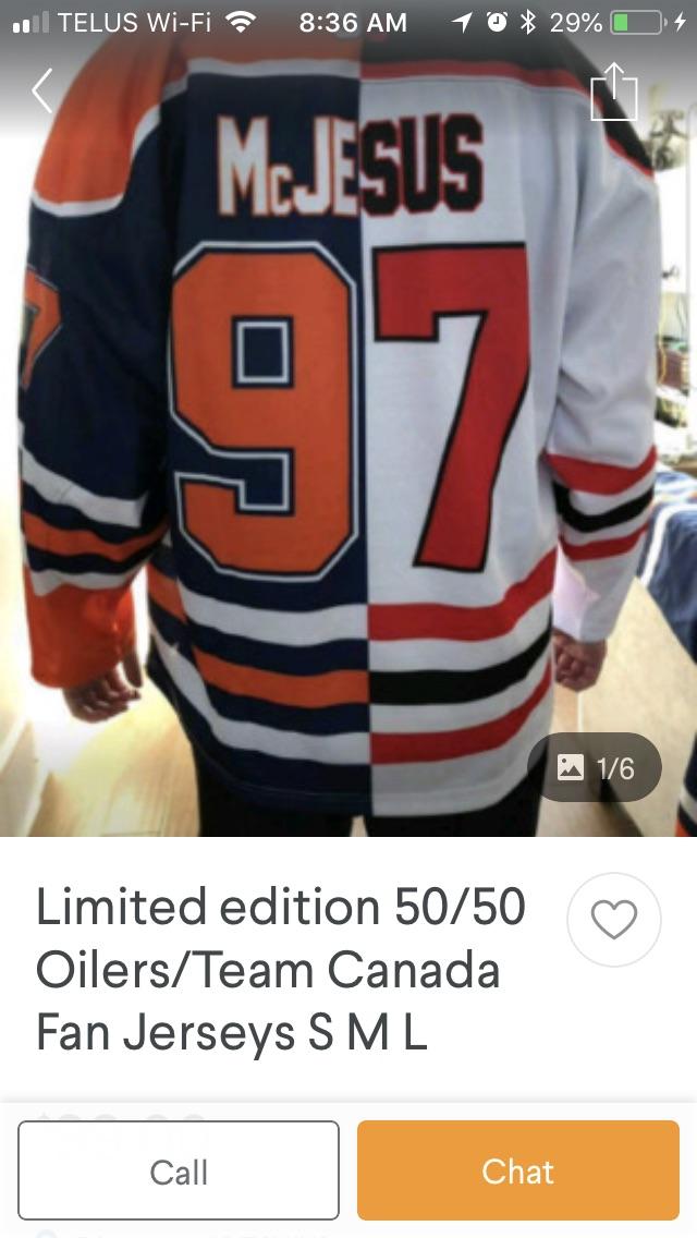 Quite the jersey found on Edmonton Kijiji r/hockeyjerseys
