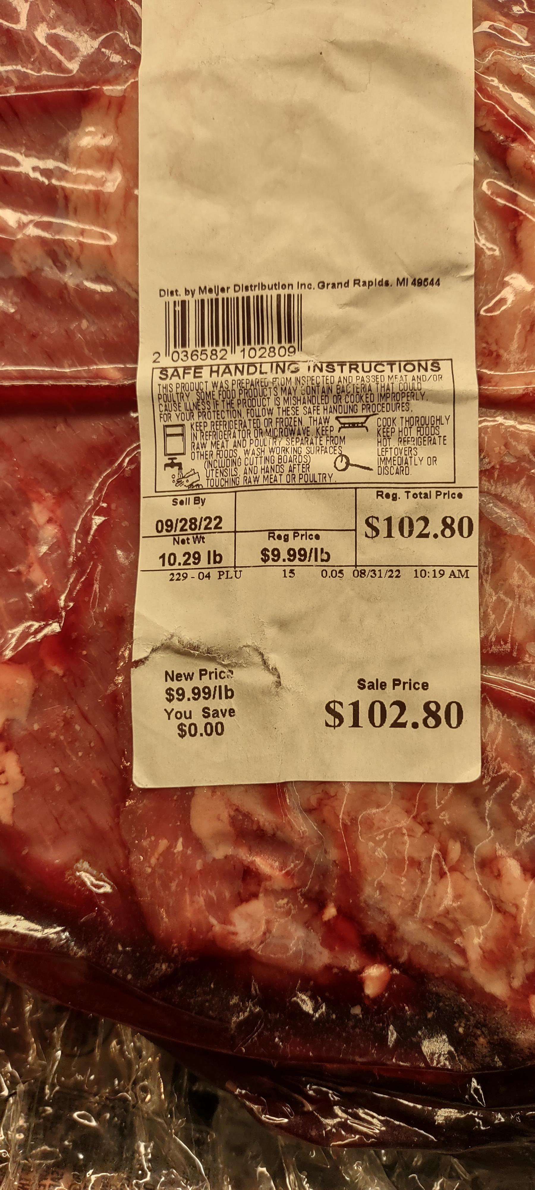 Brisket prices currently in Michigan. ouch!!! r/BBQ