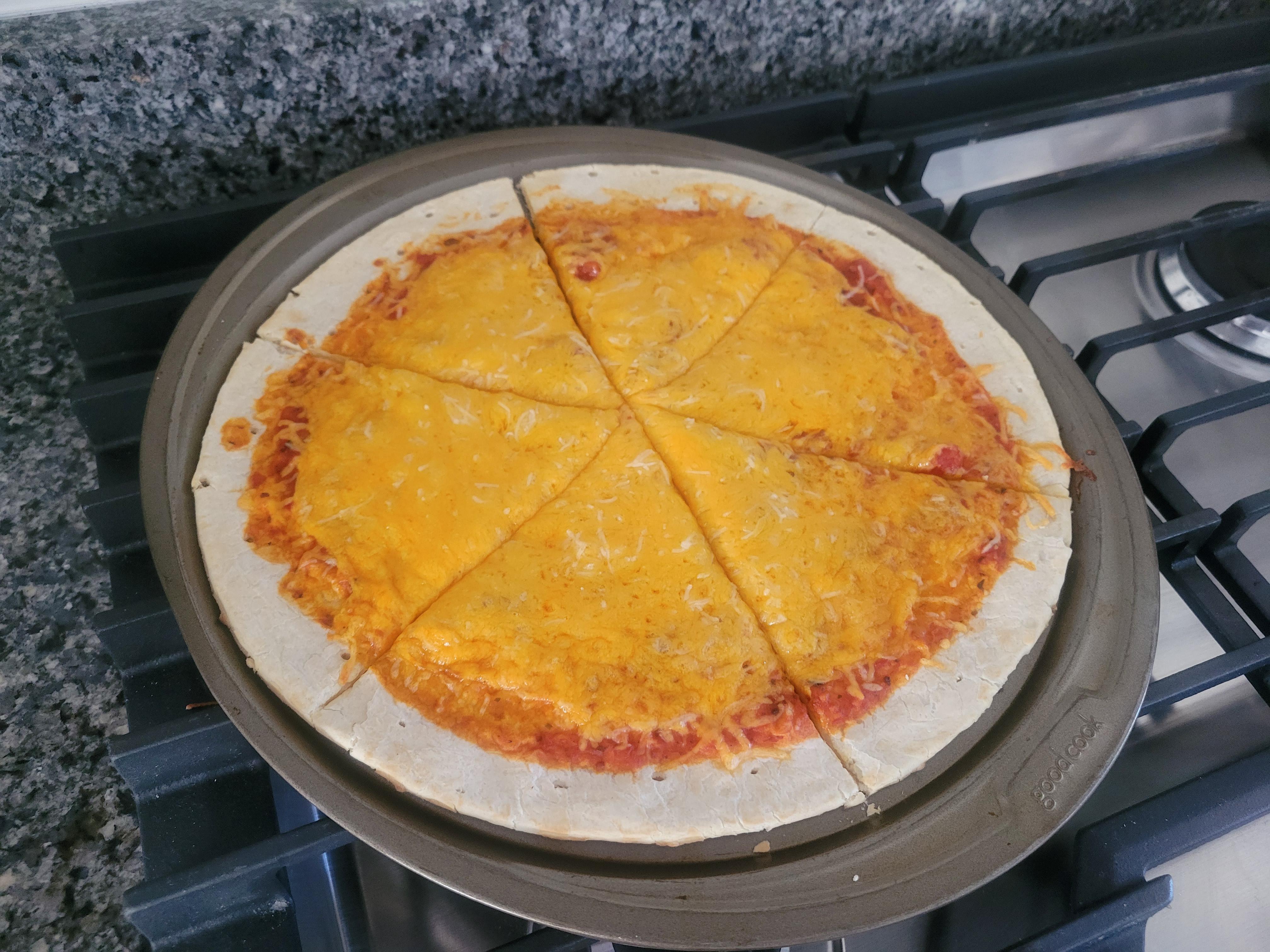 Picture of when I tried to make a pizza using a Targetbrand crust and