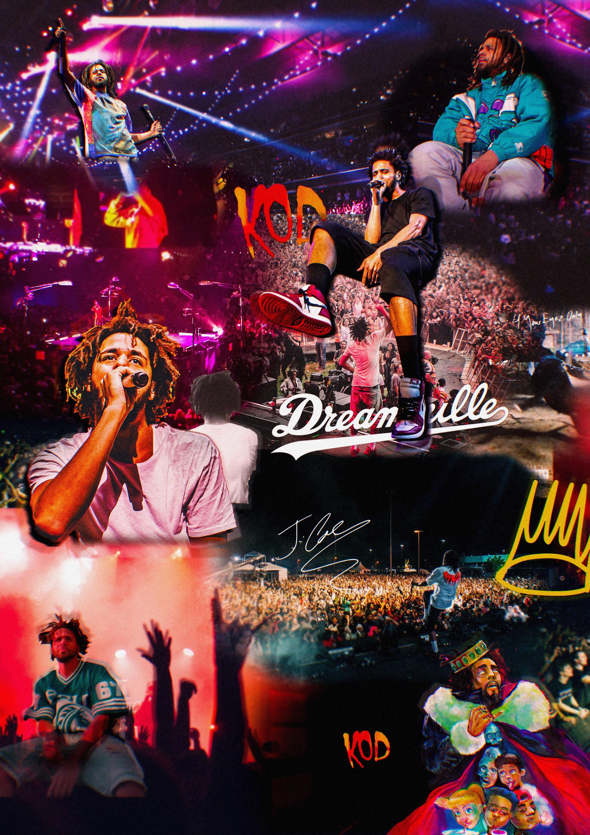 First time trying this style of art J Cole Concert Poster Collage r