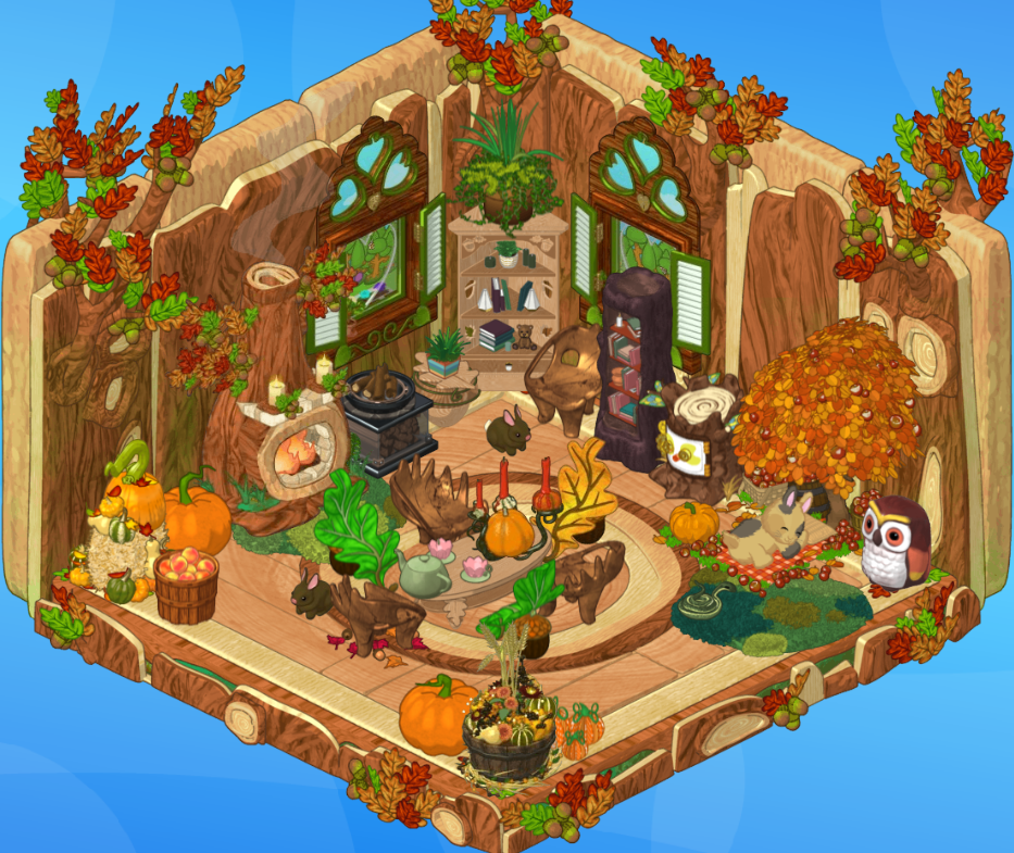 My Fall Oak Room for my pet bunny, Maple Leaf r/kinz