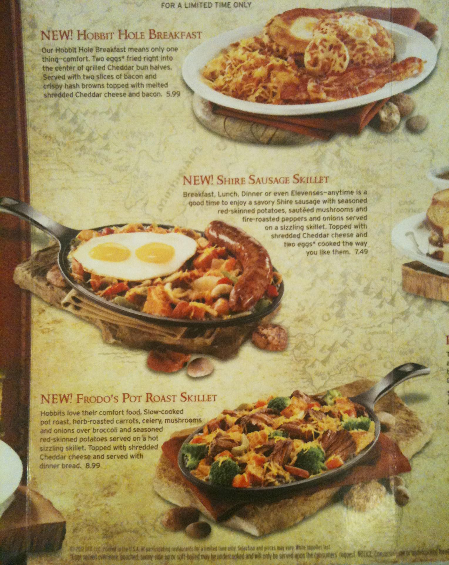 My favorite food is Denny's skillets themed after blockbuster movies