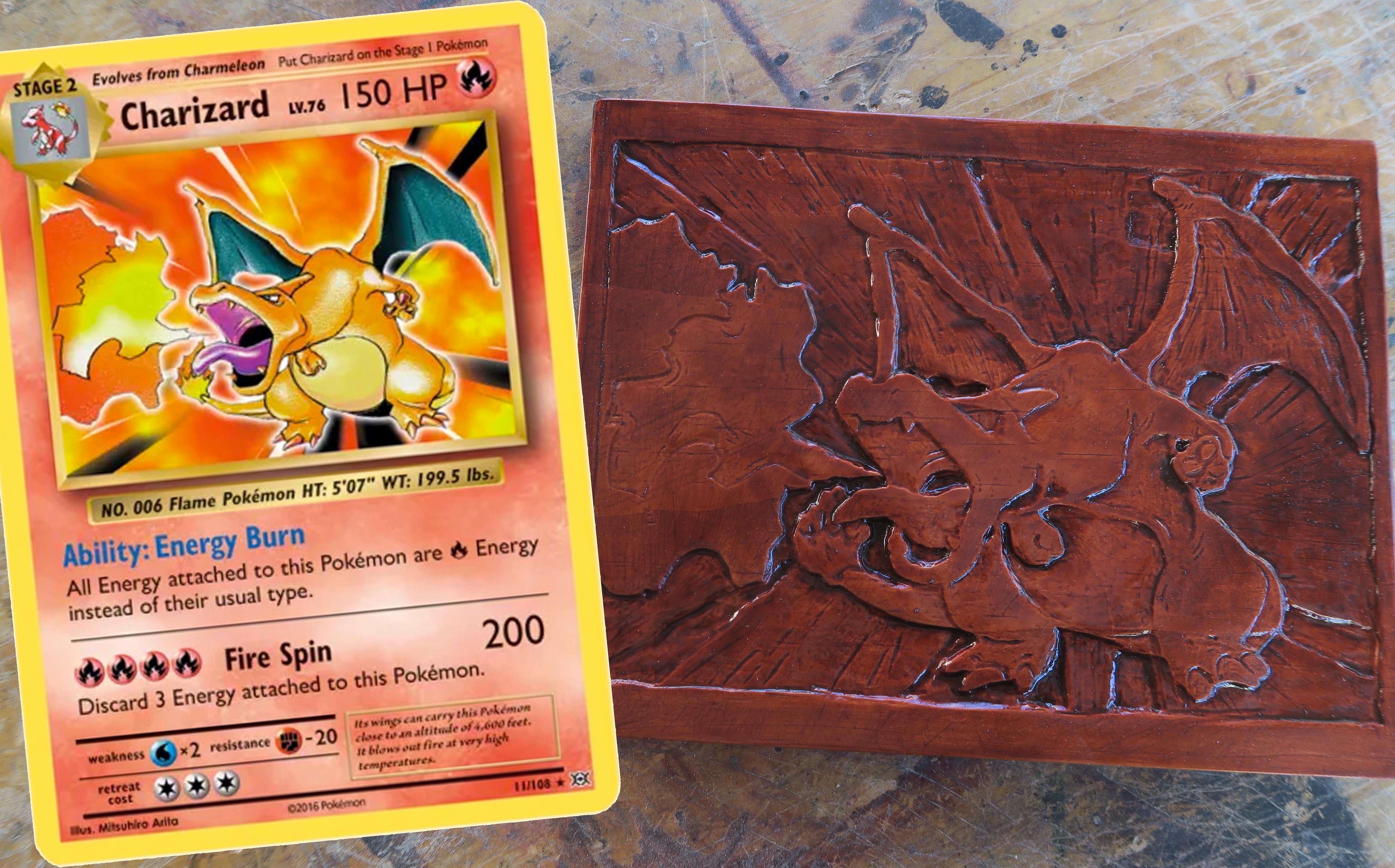 My latest Pokemon Trading Card Art Carving. r/pokemon