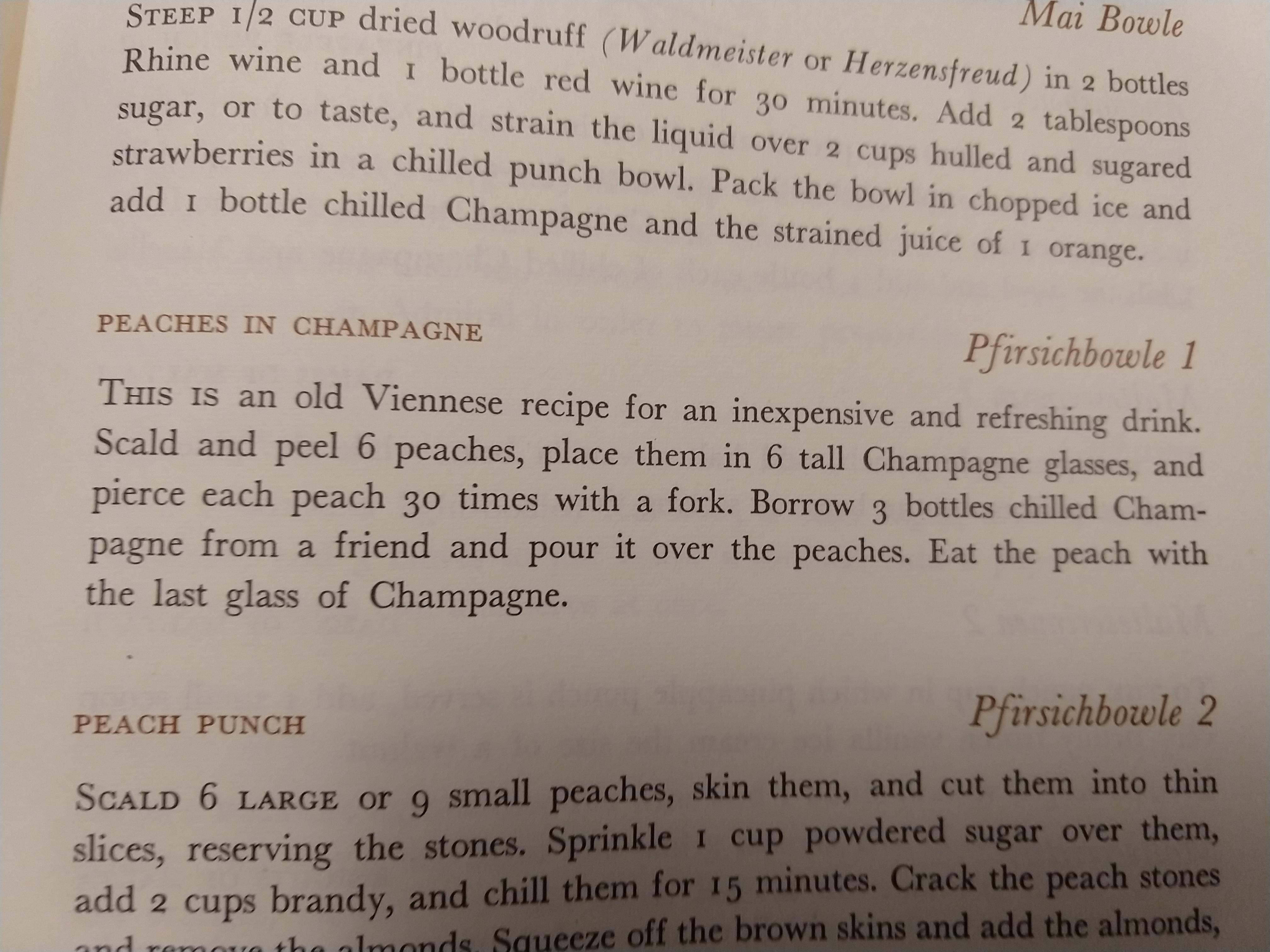 Peaches in champagne involves borrowing 3 bottles of champagne for 6