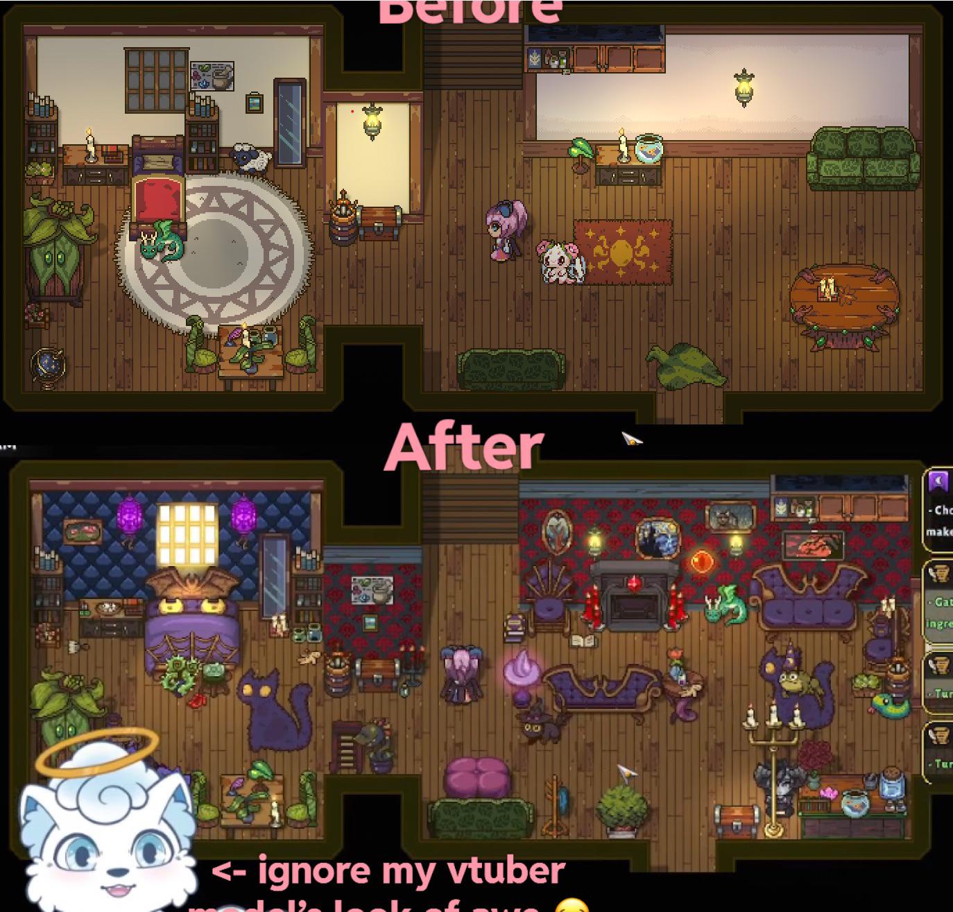 Before & after I finally found time to put all my decor up. I love my