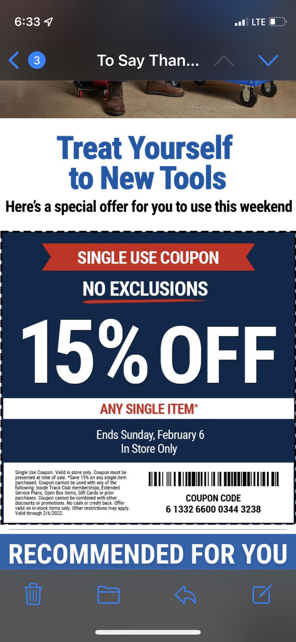 They always come back to the coupons. harborfreight