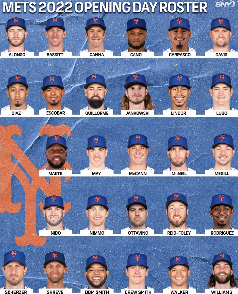 The 2022 New York Mets Opening Day Roster r/NewYorkMets
