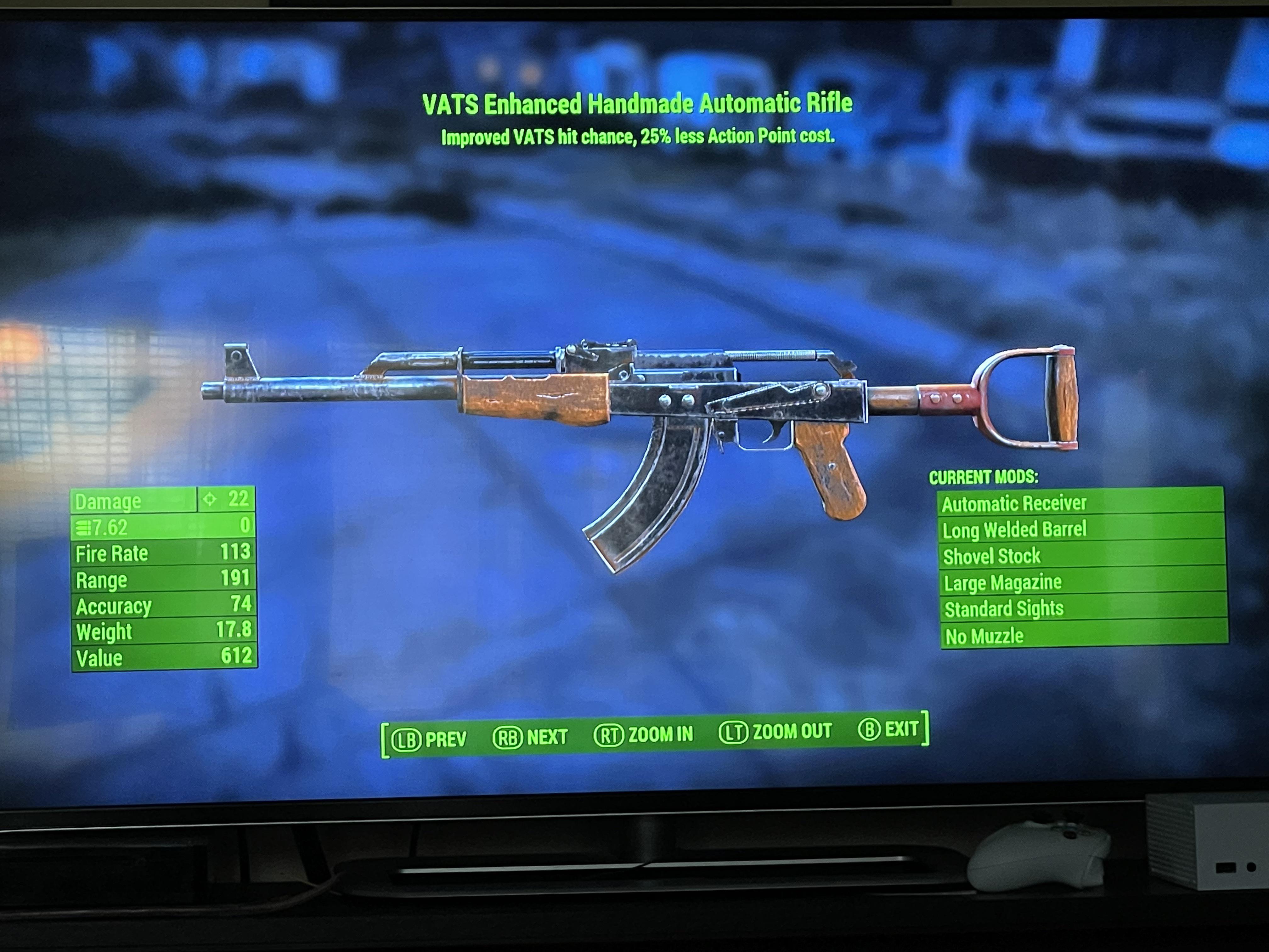 found what i was talking about. vats enhanced handmade auto rifle r/fo4