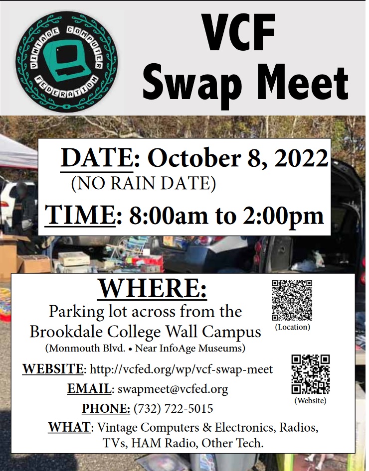 Vintage Computer Federation Outdoor Swap Meet in Wall NJ Oct 8 2022 r