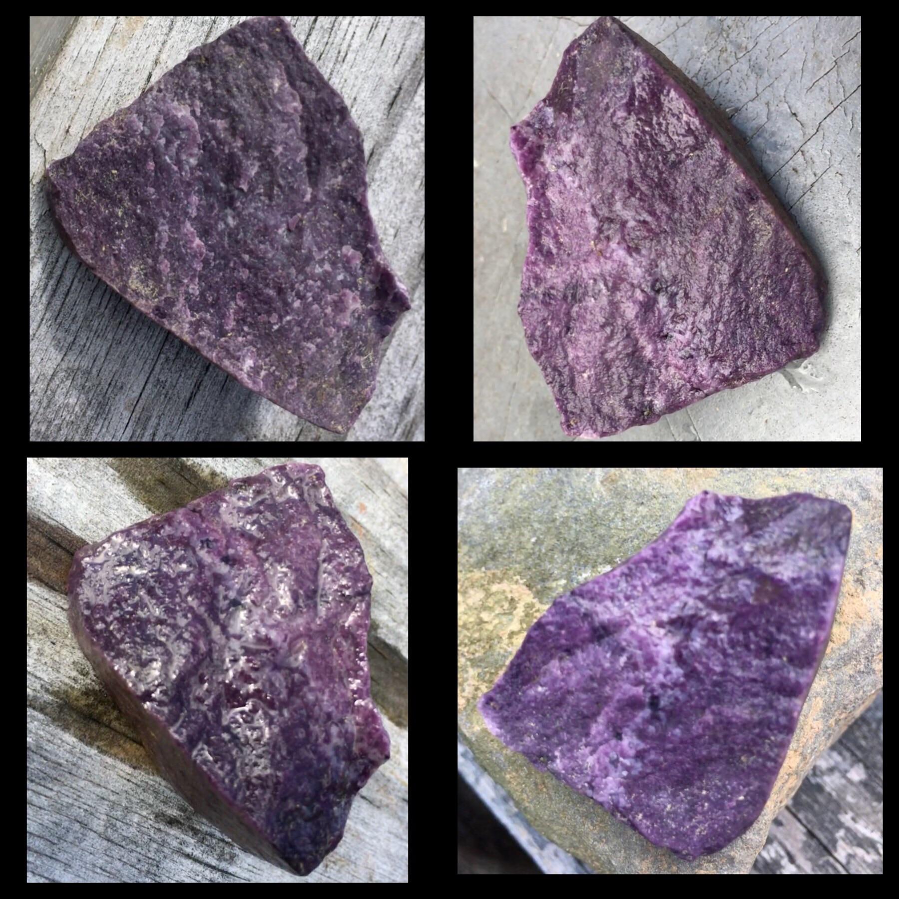 Purple rock shown wet and dry origin unknown r/whatsthisrock