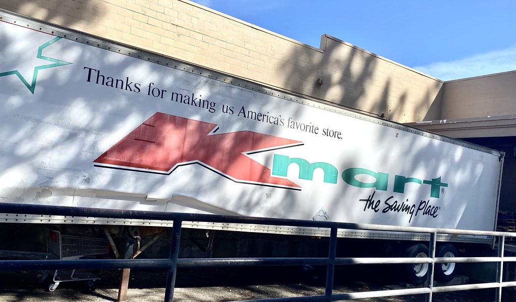 Vintage Kmart trailer still parked at the back of the recently closed