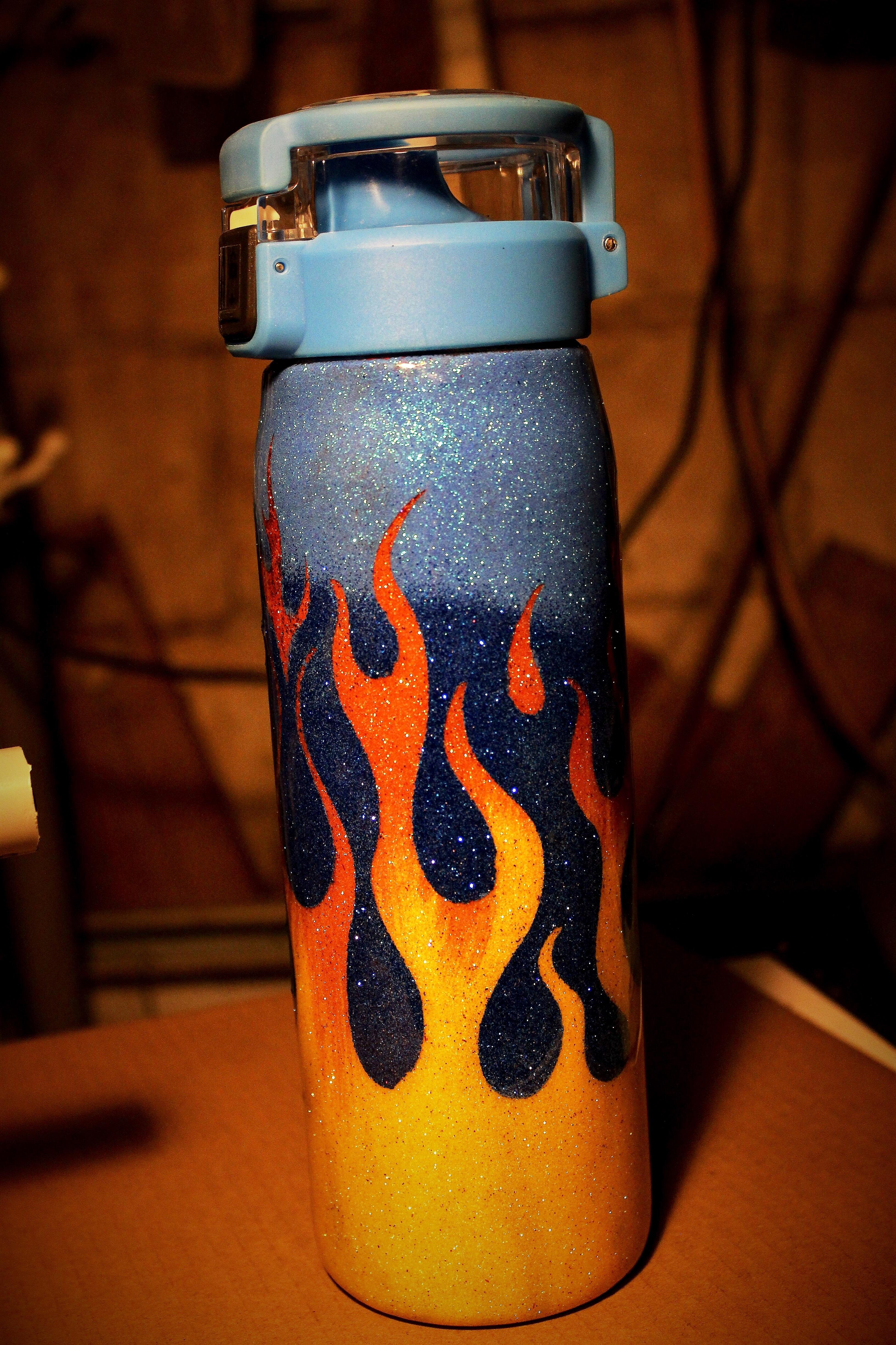 I made a glitter decorated water bottle (stainless steel) crafts