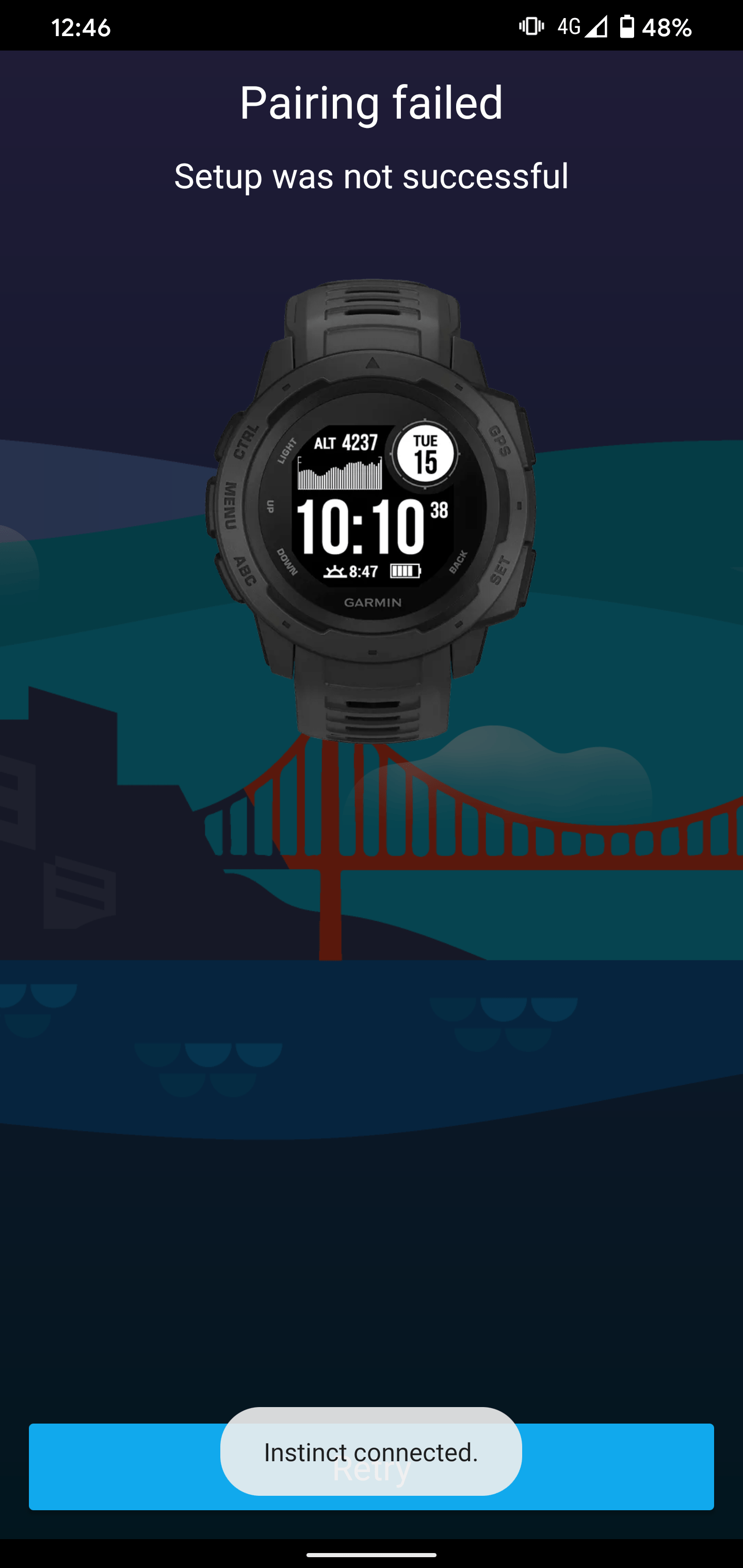 Instinct fails to connect to GC. Any ideas? r/Garmin