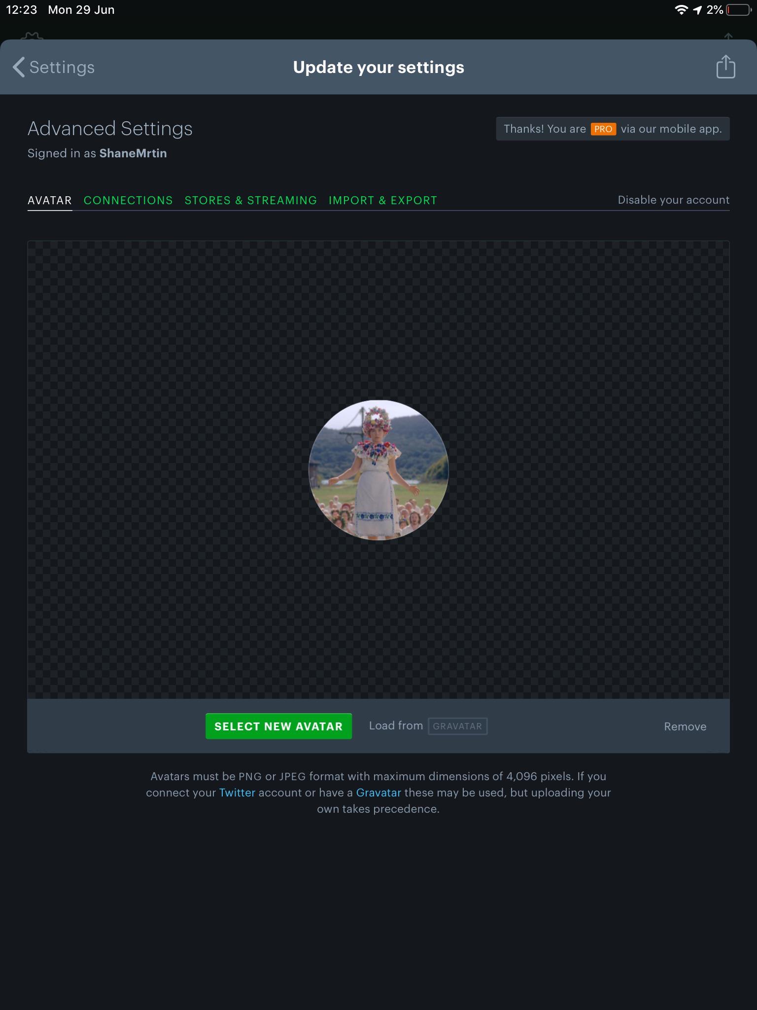 You can now update your profile picture directly through the app! r