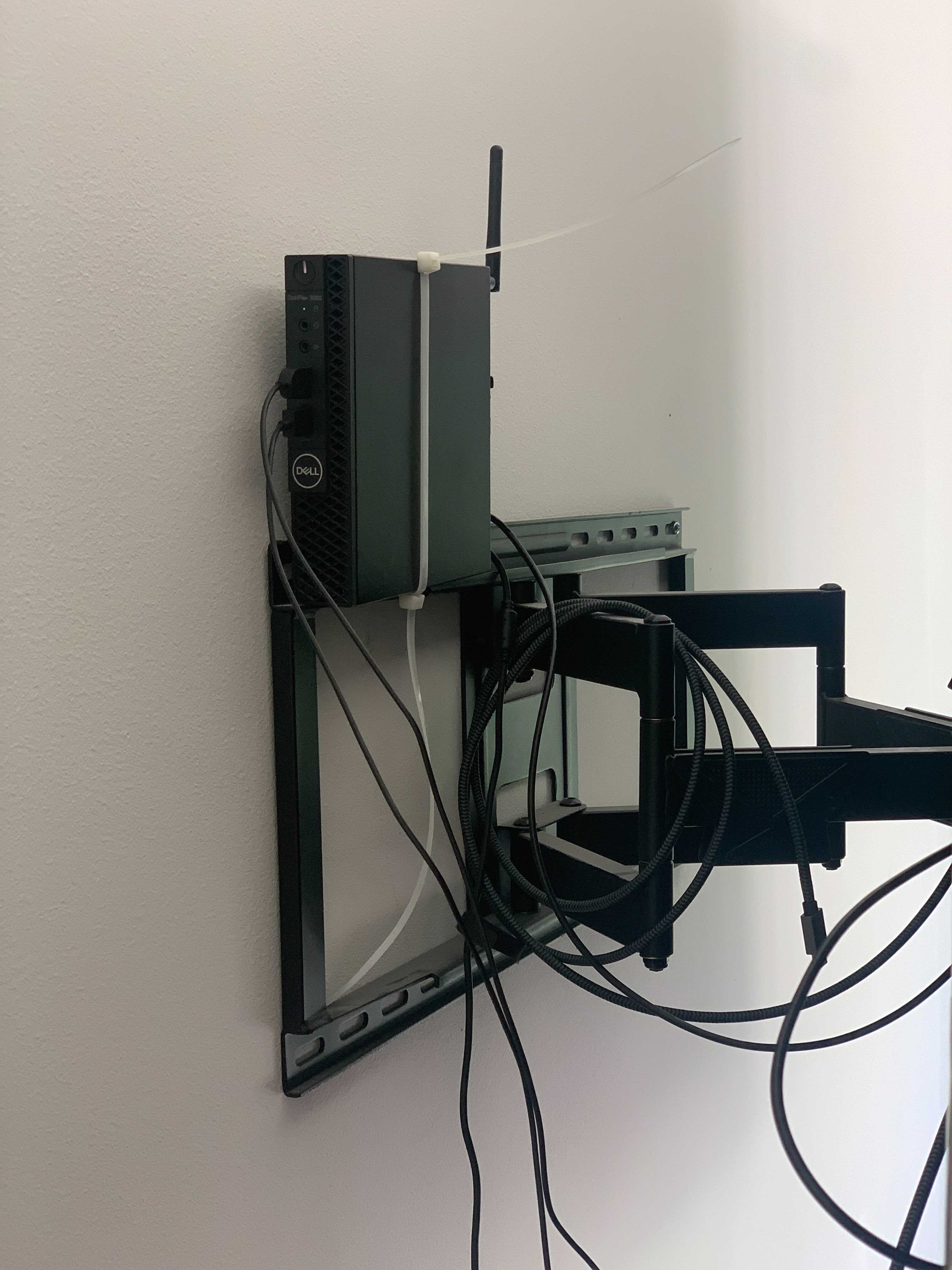Customer wanted a mini PC mounted behind a TV "TODAY!" No mounts