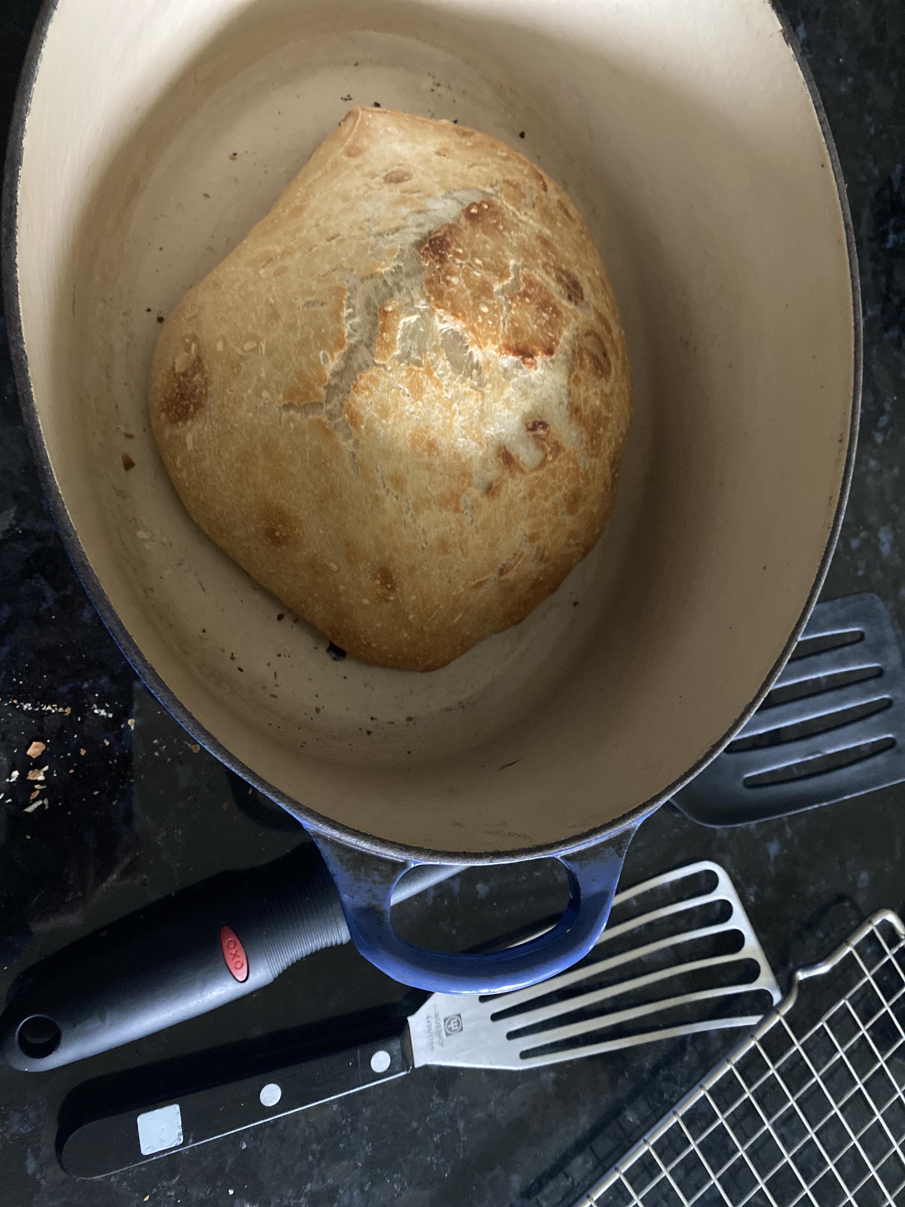HELP the bread is stuck to the Dutch oven. Any way I can save this