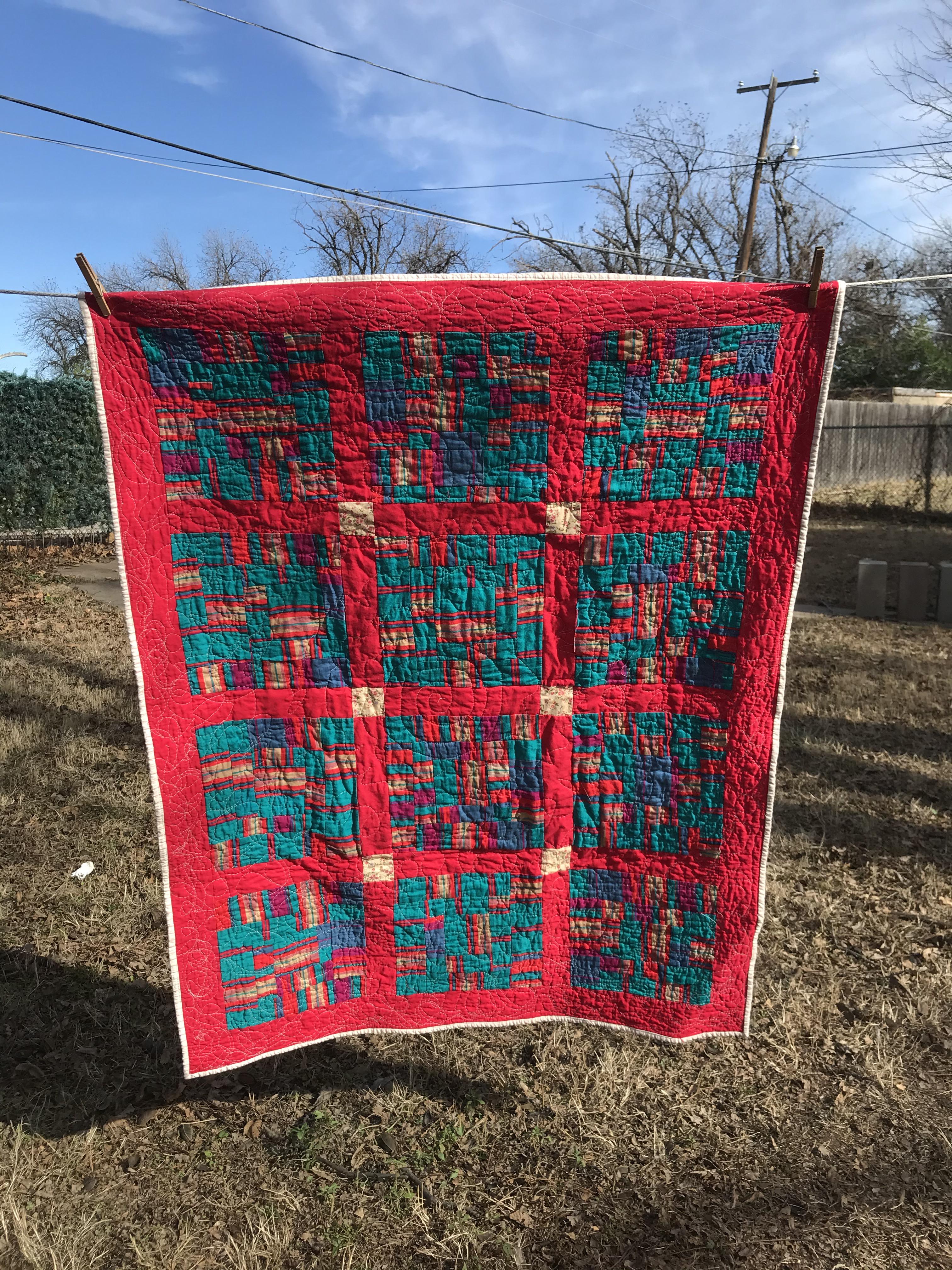 My first quilt, finally completed! It’s not perfect but I made it