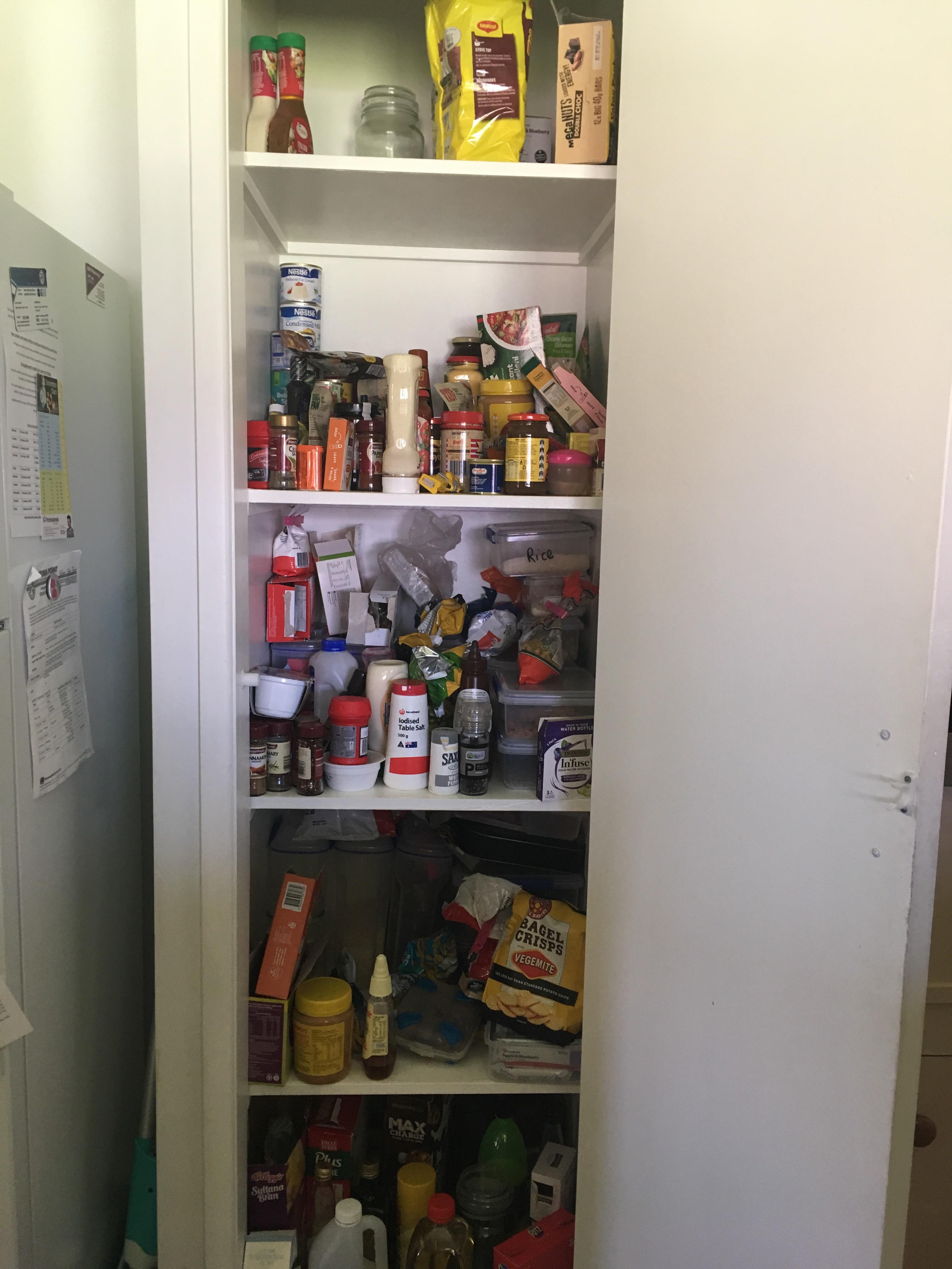 HELP NEEDED. My pantry at its worst. It’s deeper than it is wide