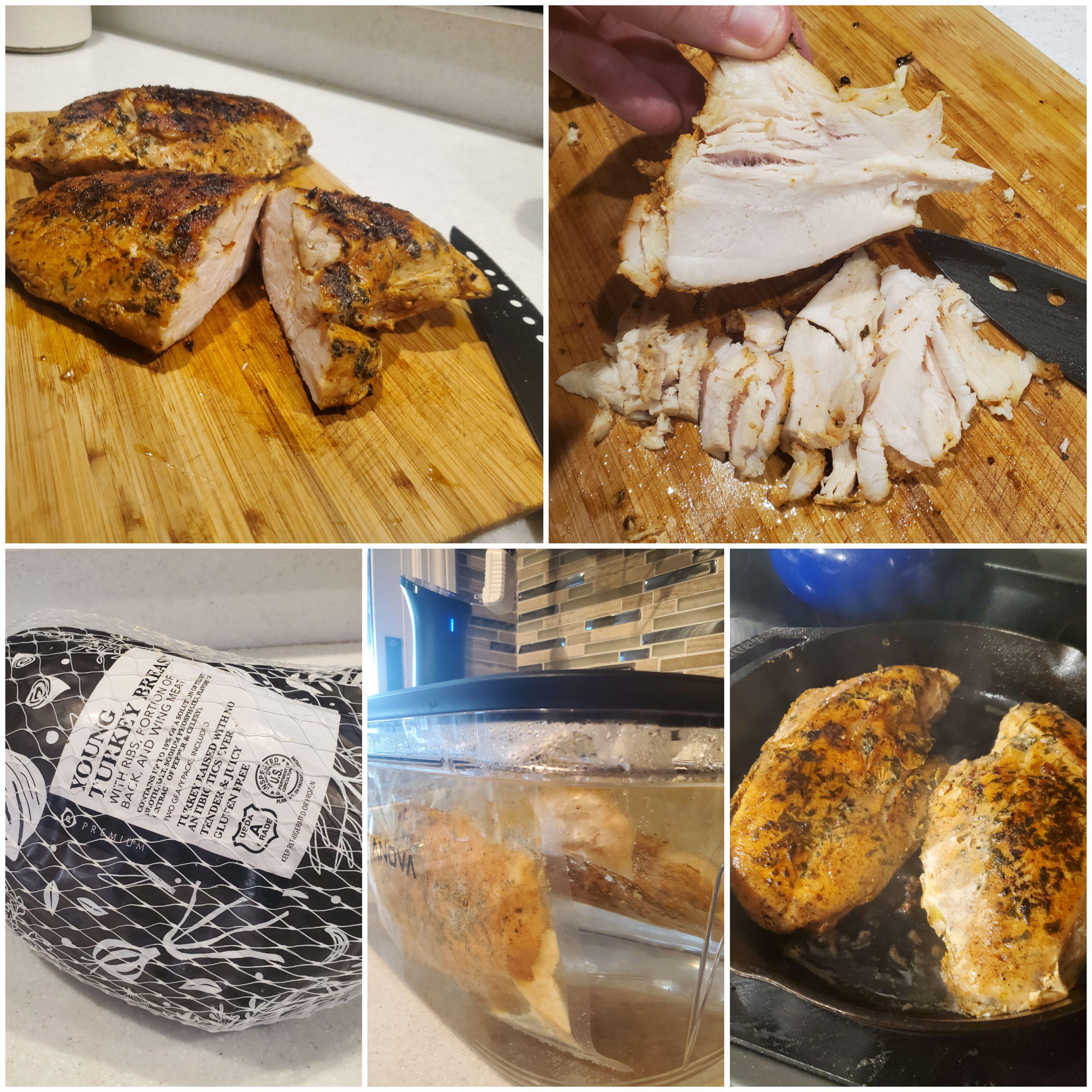 Turkey breast 145 for 4 hrs, pappy's seasoning, cast iron butter sear