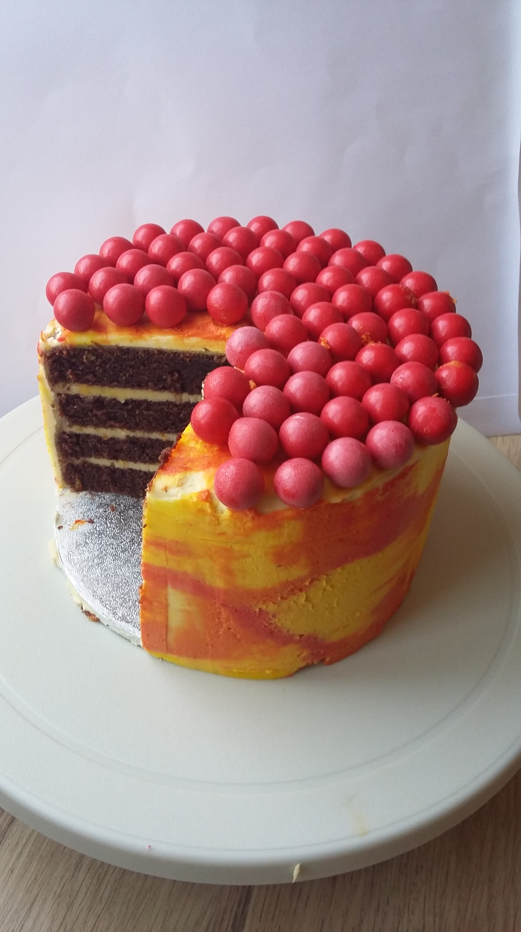 Chocorange jaffa cake with watercolour buttercream for the fiances