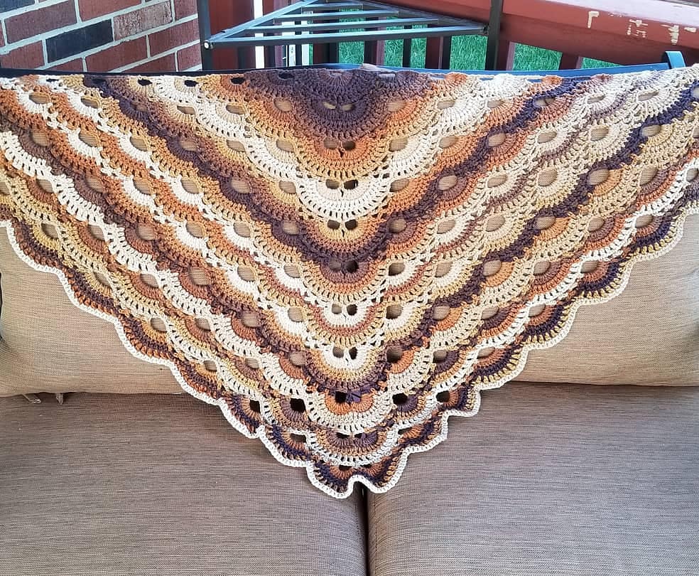 Another Redditor inspired me to do a virus shawl using Red Heart Super
