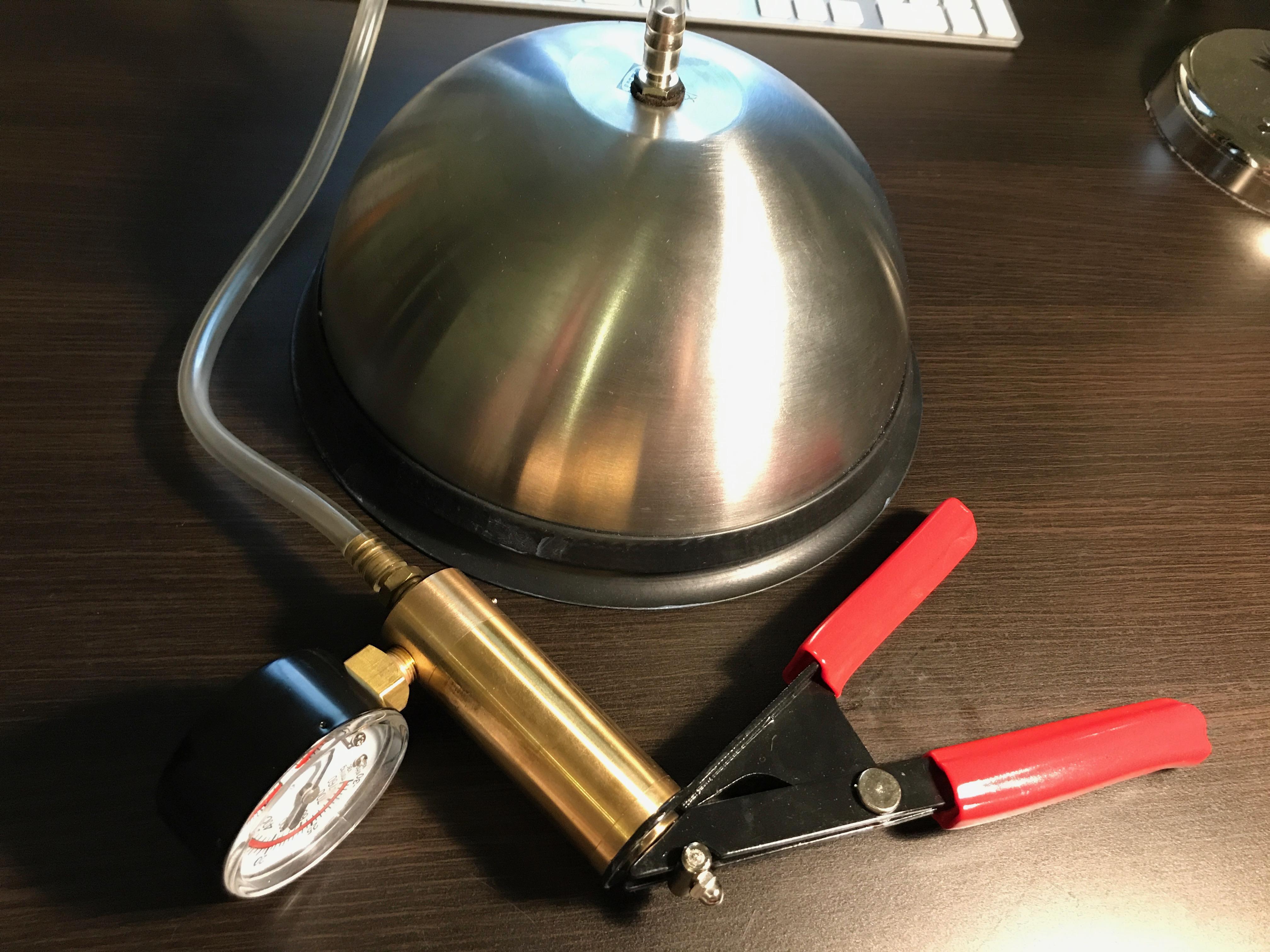 PE vacuum bell DIY Ikea blanda blank bowl and brake vacuum pump. r