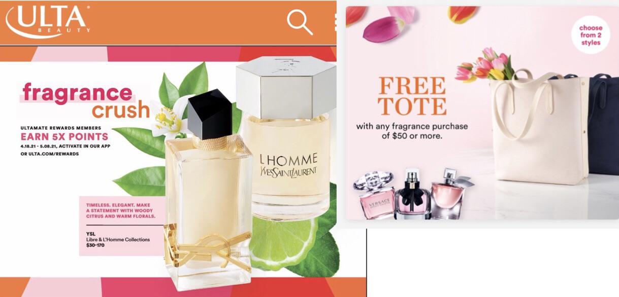 YVES SAINT LAURENT FRAGRANCES 5X Points at Ulta + Free Tote with 50