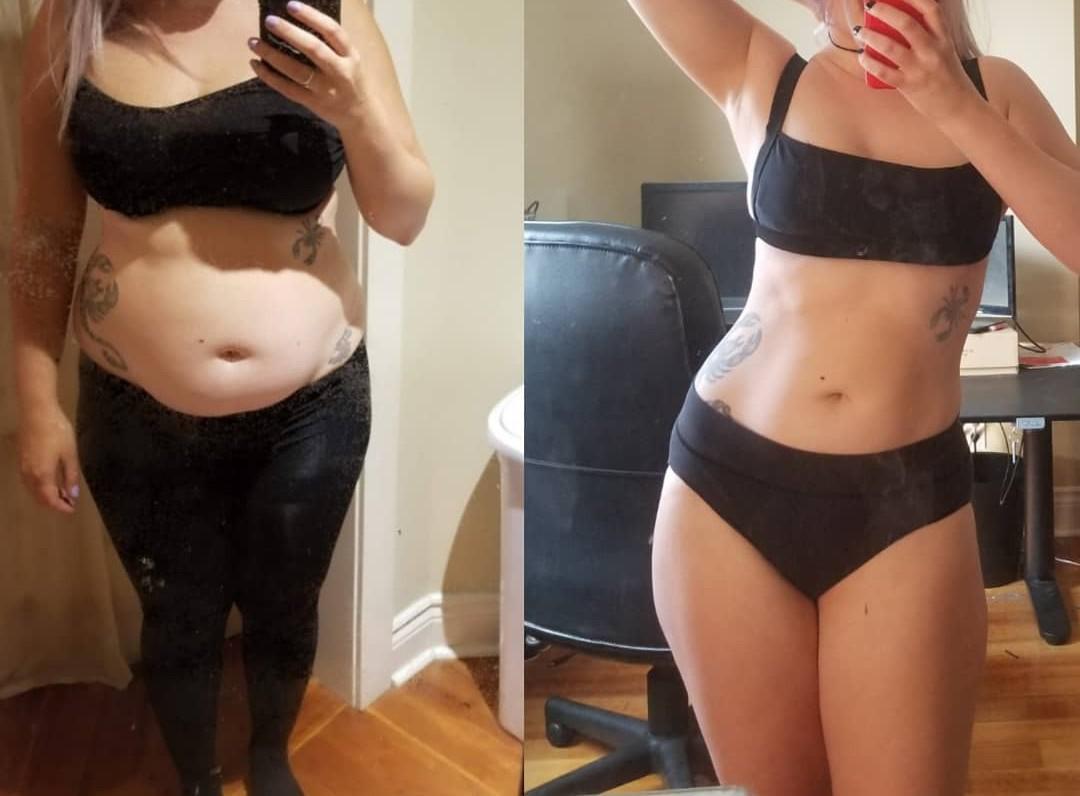 First pic 177 lbs second 142 lbs. I feel incredible and it's all