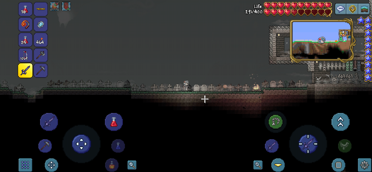 I went into my world after a couple days and a bunch of tombstones we