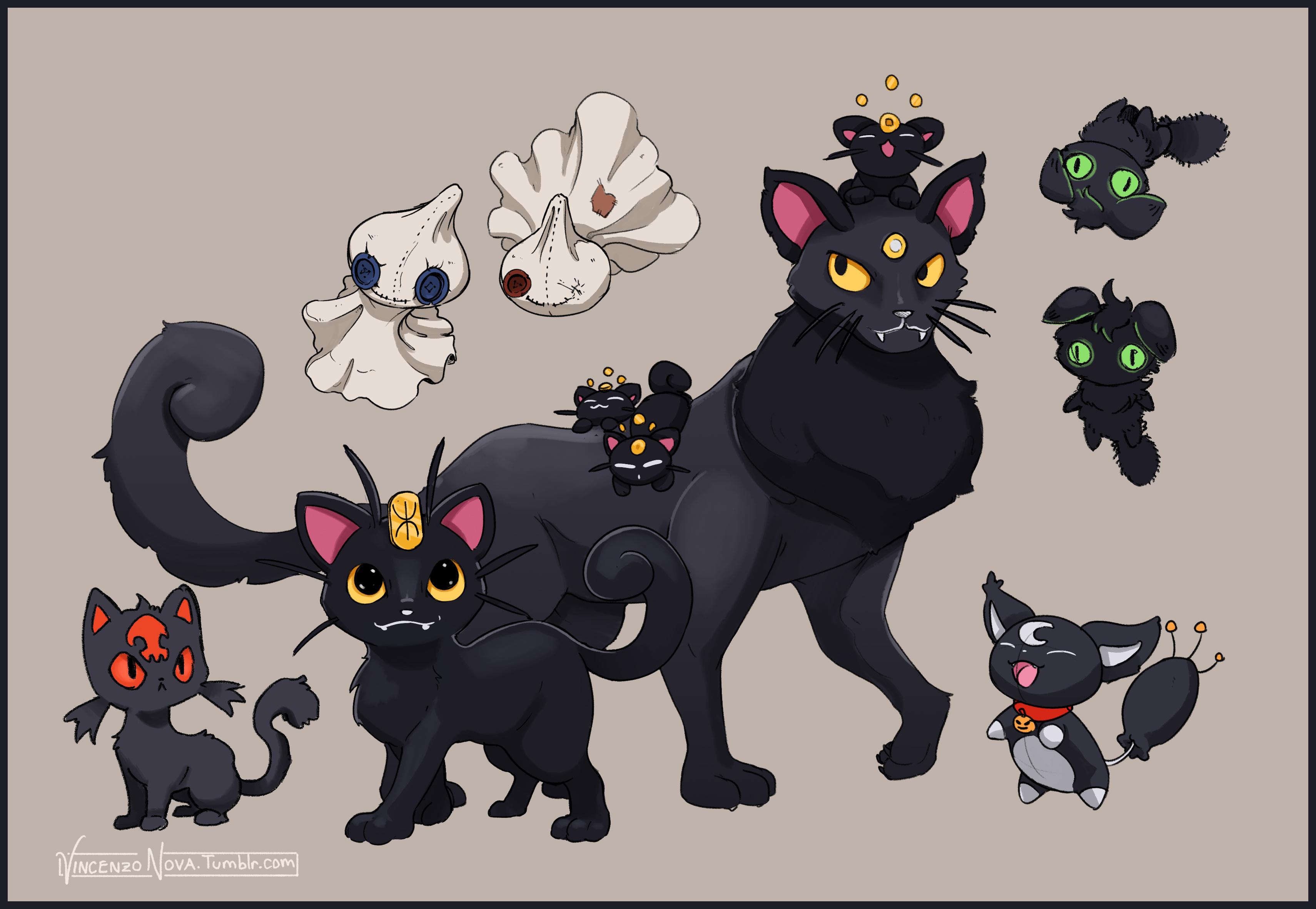 More Spooky Pokemon! Today I'm featuring cats. r/pokemon