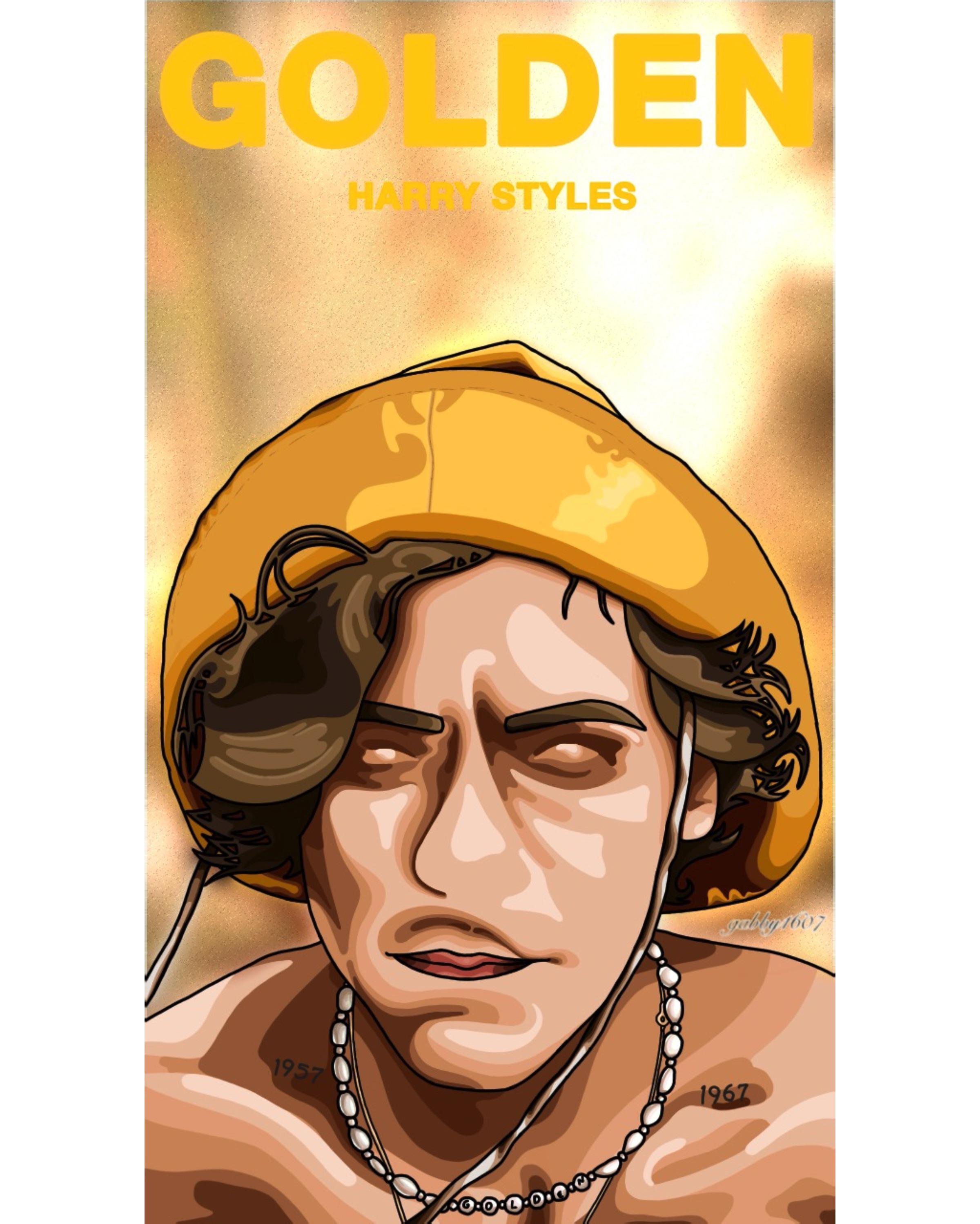 Drawing/ illustration (digital art) Harry Styles Golden ☀️ (process video on my Reddit page