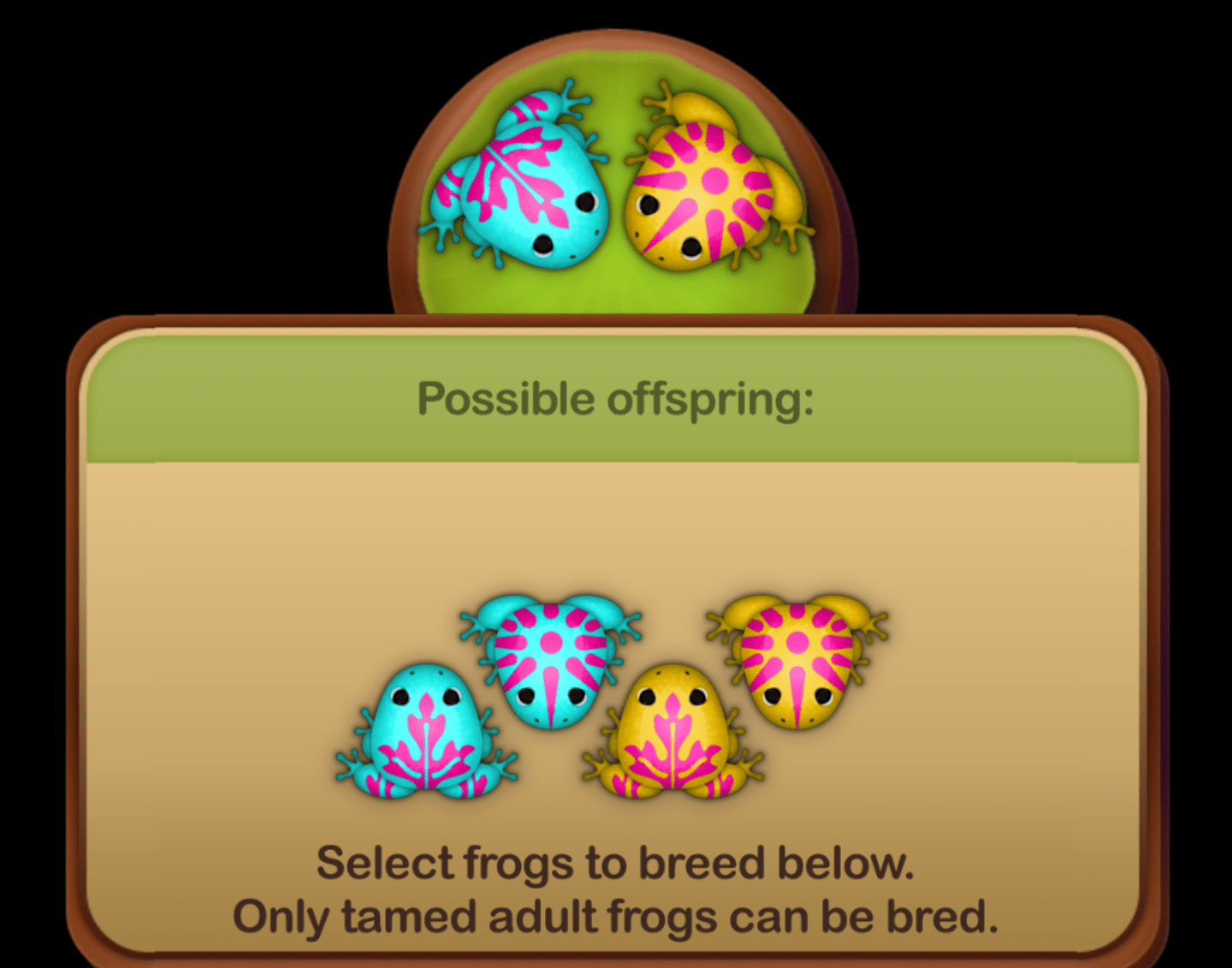 Anyone need some level 10 frogs? I'm just breeding them to level up lol