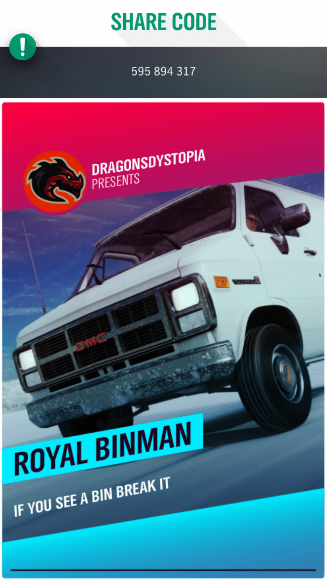 My first Challenge card enjoy r/forza