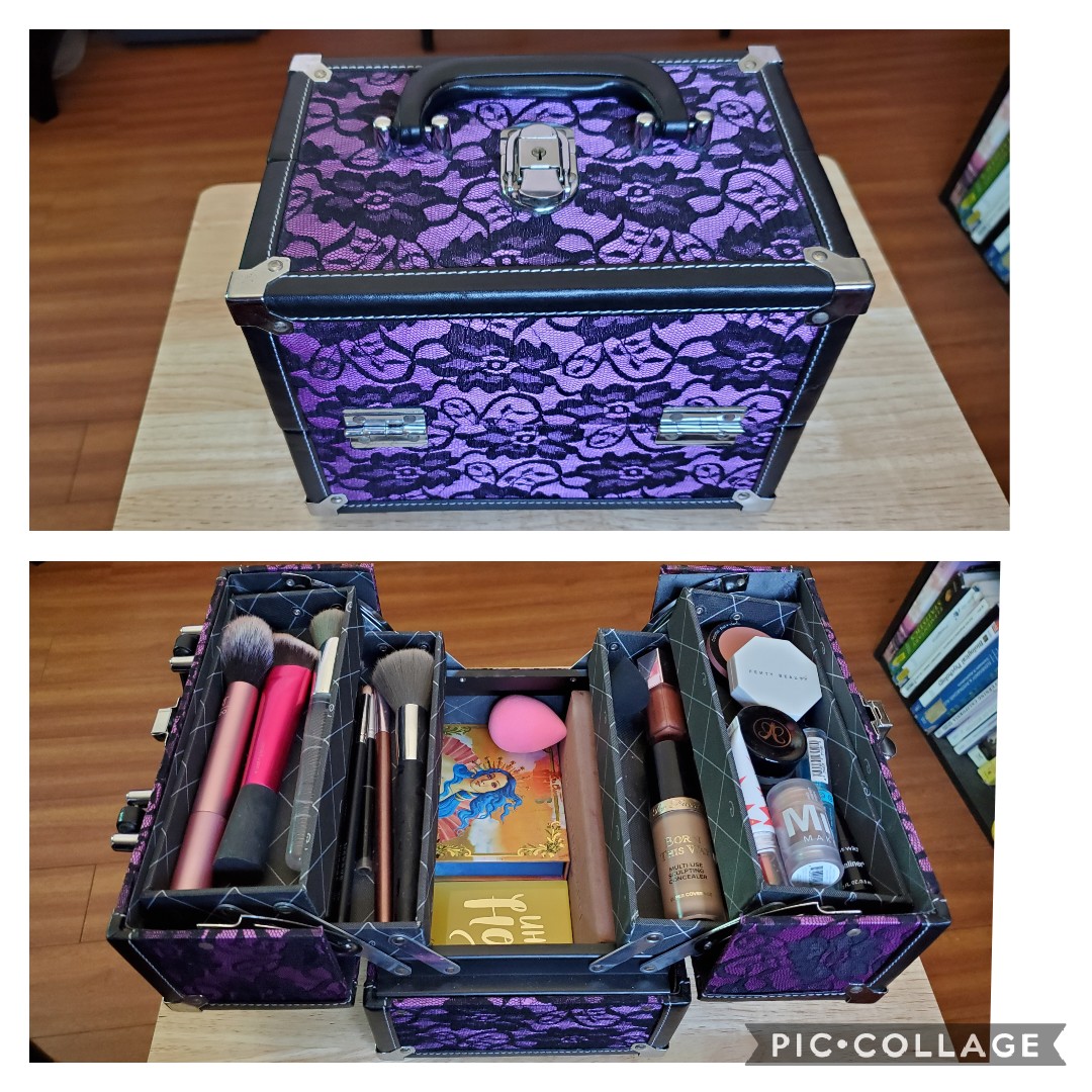 I thrifted this makeup organizer for onthego and it fits so much stuff!