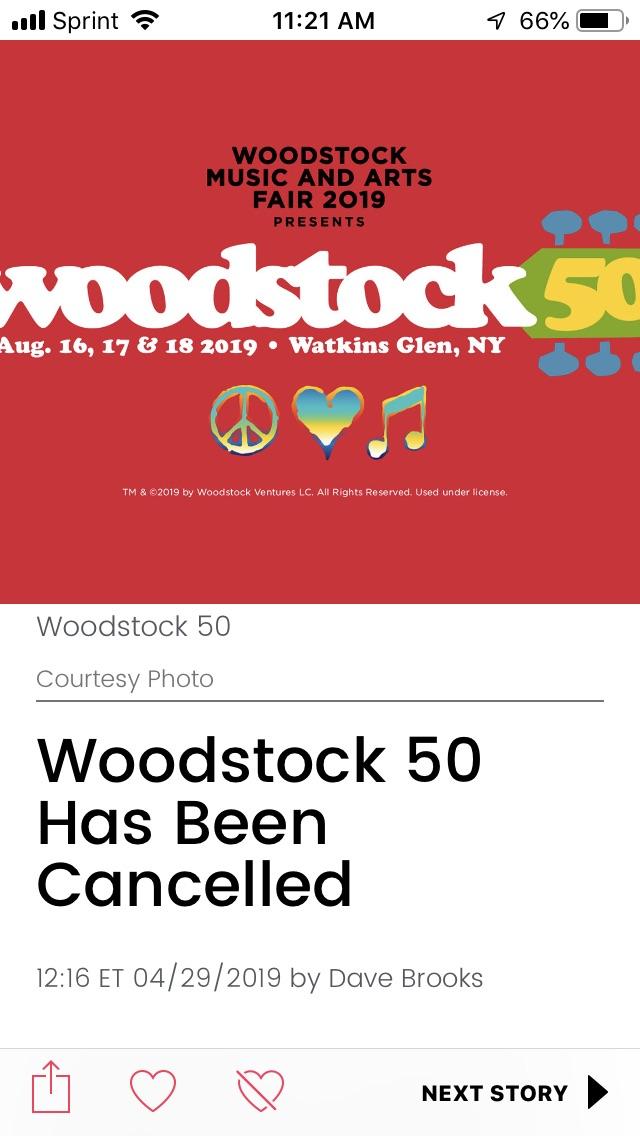 Cancelled?! r/Woodstock