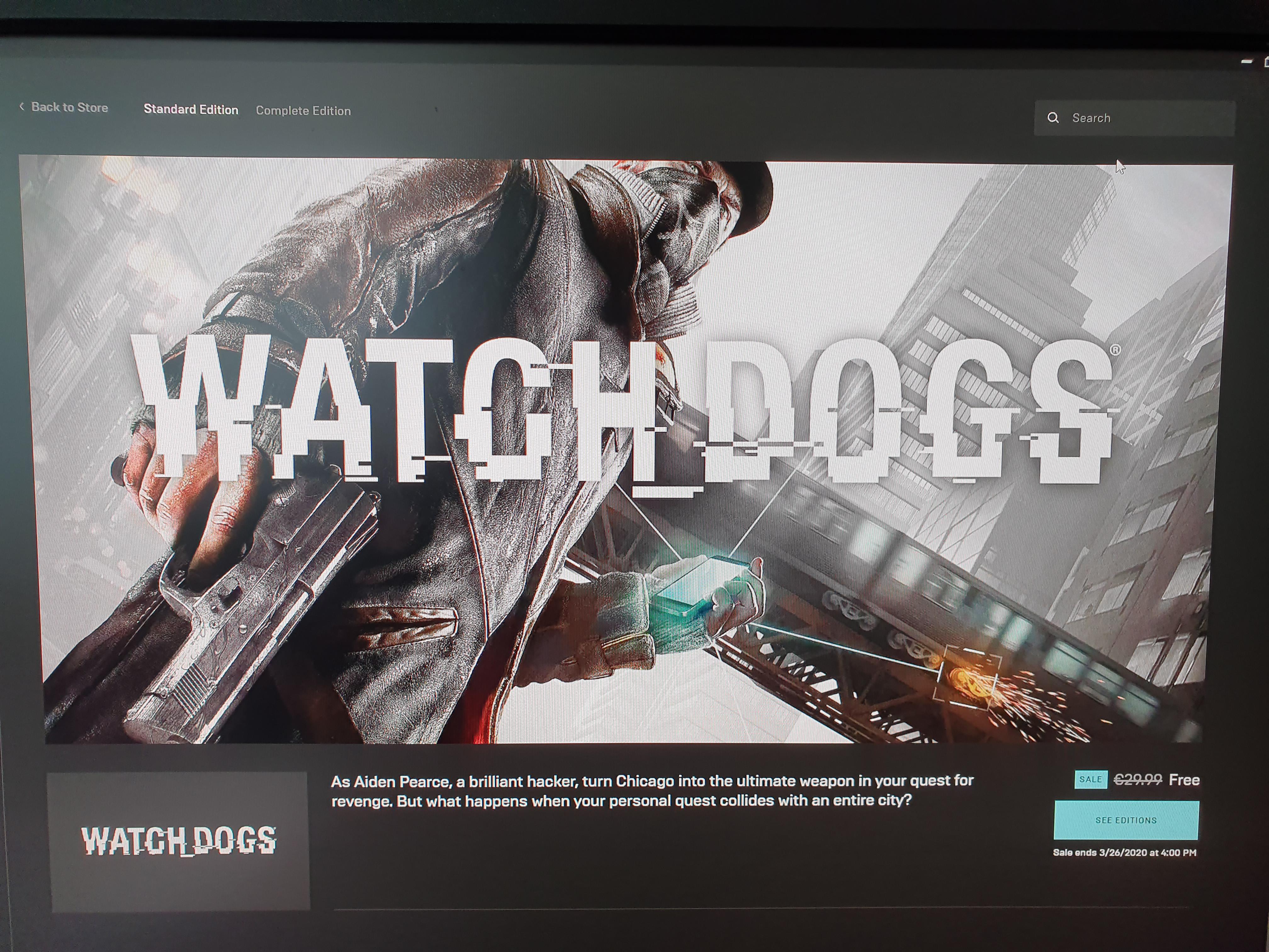 Watch_dogs 1 is free till next week in the epic games store! r/watch_dogs