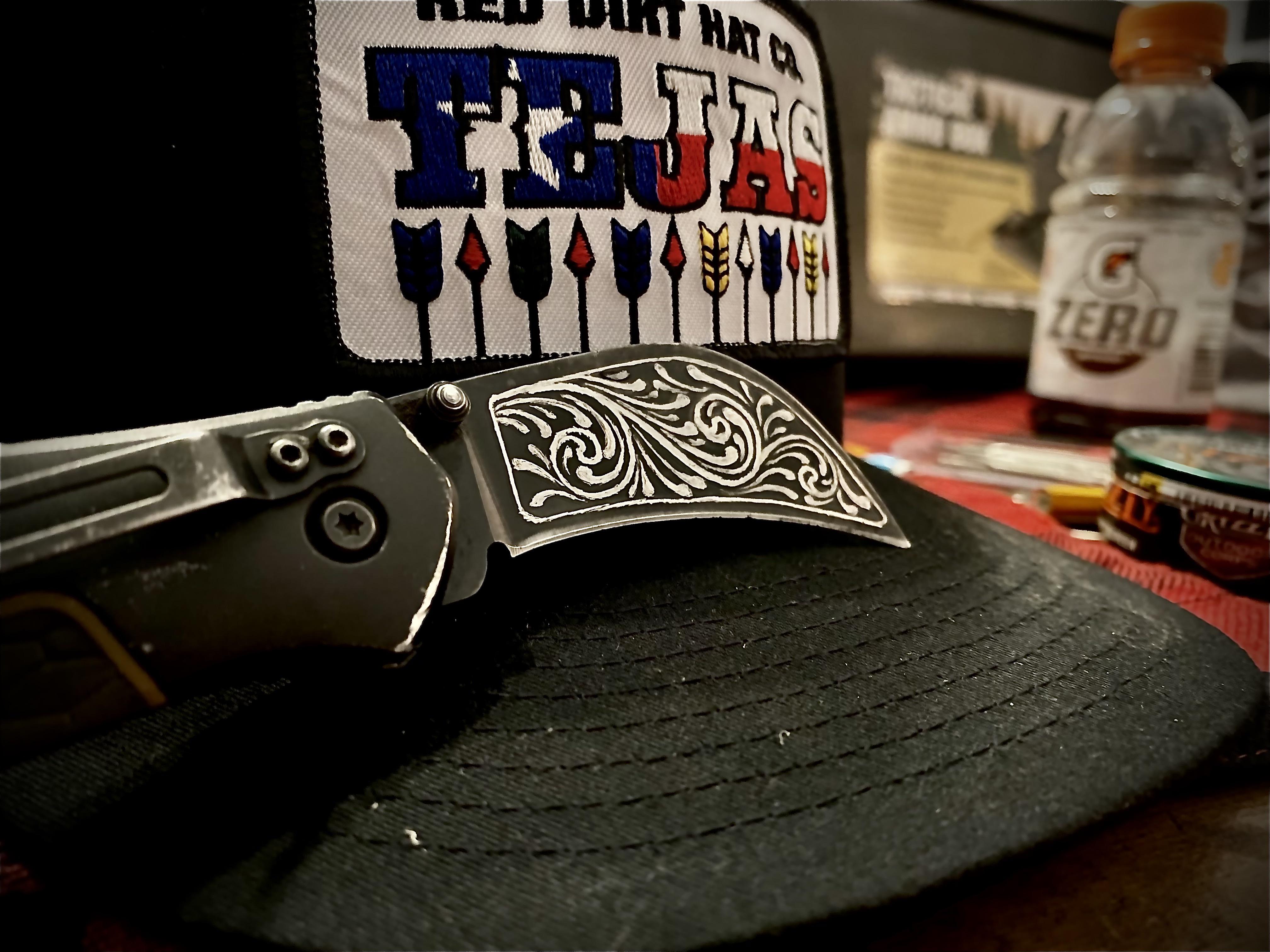 First time engraving, using a 7 engraver from Harbor Freight. 😅 r