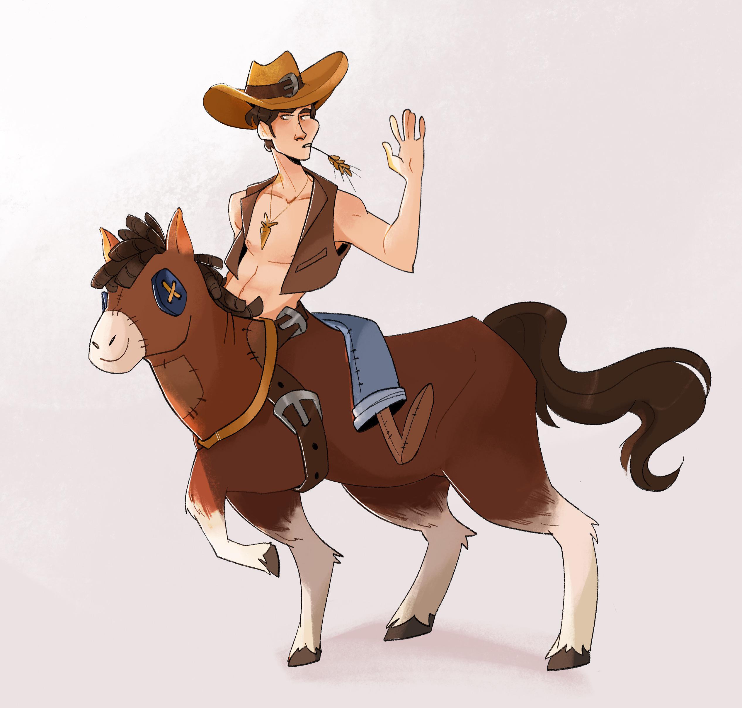 [Art] Jaymee Southerns (Fighter) is a centaur disguised as a cowboy